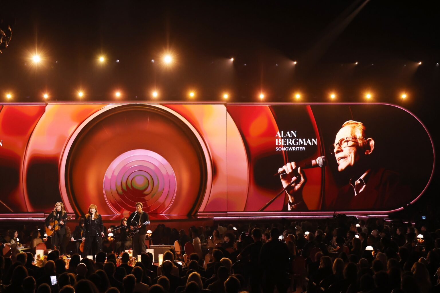 LOS ANGELES, CALIFORNIA - FEBRUARY 01: (L-R) Brandy Clark, Reba McEntire, and Lukas Nelson perform onstage during the 68th GRAMMY Awards at Crypto.com Arena on February 01, 2026 in Los Angeles, California. (Photo by Kevin Winter/Getty Images for The Recording Academy)