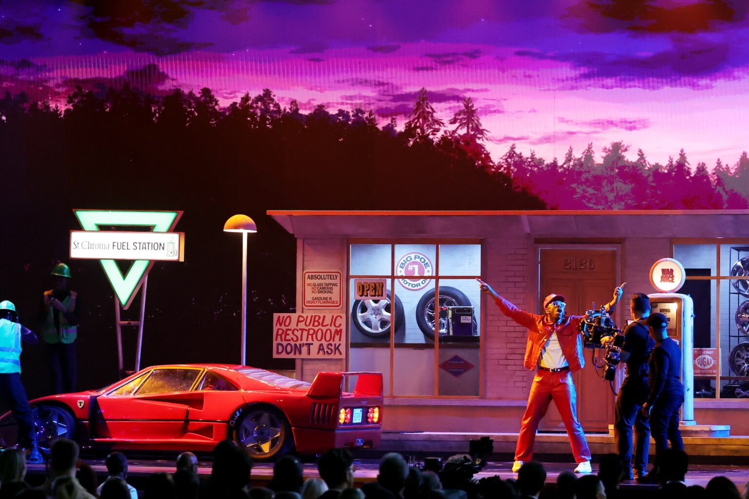 LOS ANGELES, CALIFORNIA - FEBRUARY 01: Tyler, the Creator performs onstage during the 68th GRAMMY Awards at Crypto.com Arena on February 01, 2026 in Los Angeles, California. (Photo by Kevin Winter/Getty Images for The Recording Academy)