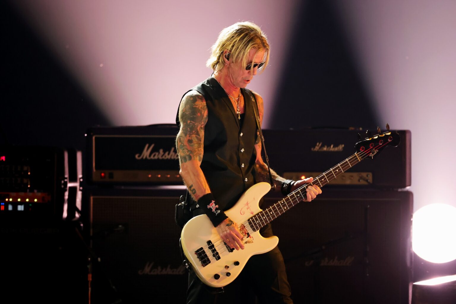 LOS ANGELES, CALIFORNIA - FEBRUARY 01: Duff McKagan performs onstage during the 68th GRAMMY Awards at Crypto.com Arena on February 01, 2026 in Los Angeles, California. (Photo by Kevin Winter/Getty Images for The Recording Academy)