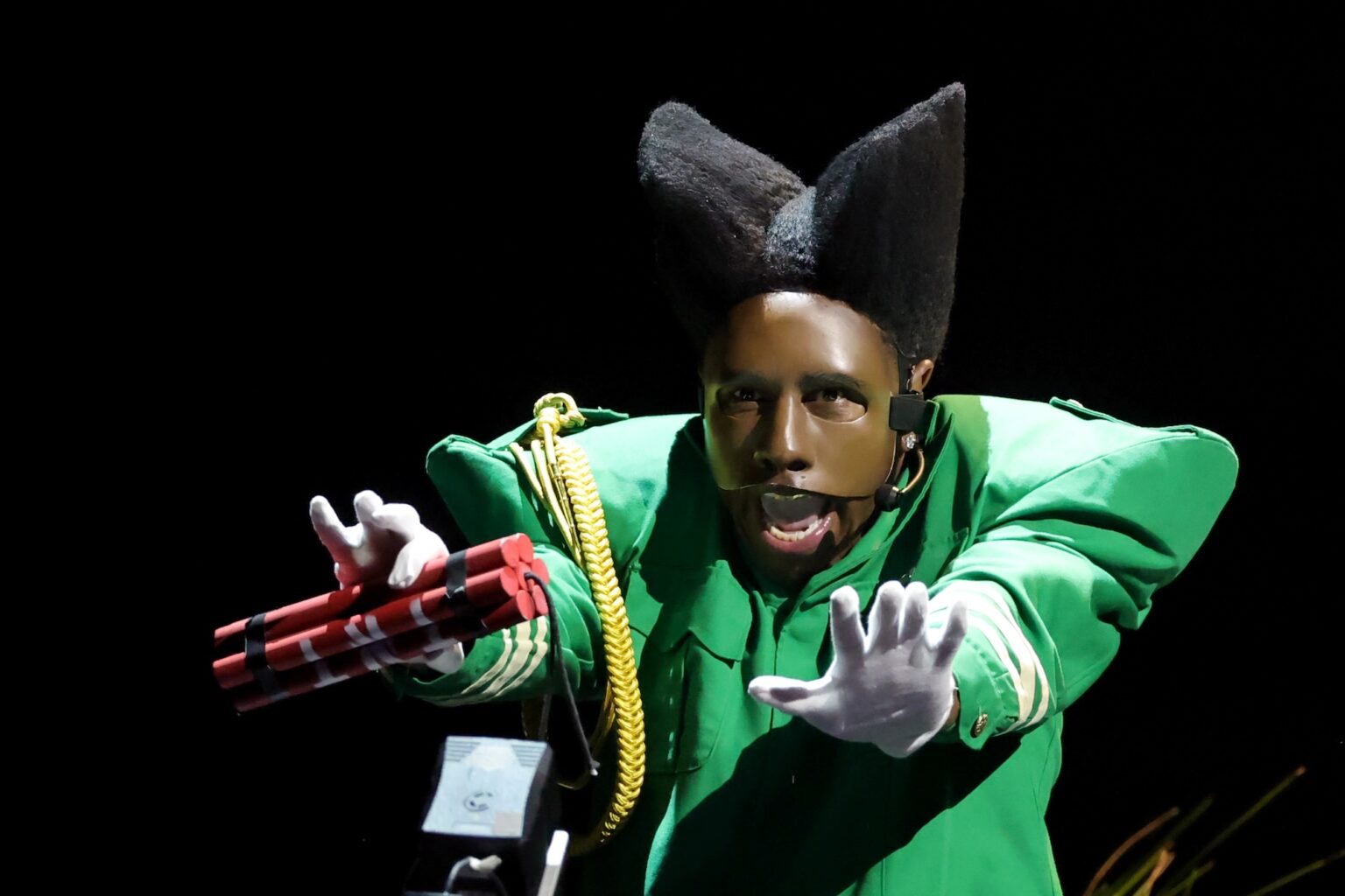 LOS ANGELES, CALIFORNIA - FEBRUARY 01: Tyler the Creator performs onstage during the 68th GRAMMY Awards at Crypto.com Arena on February 01, 2026 in Los Angeles, California. (Photo by Kevin Winter/Getty Images for The Recording Academy)