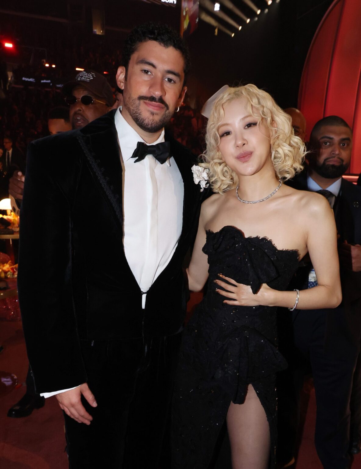 LOS ANGELES, CALIFORNIA - FEBRUARY 01: Bad Bunny and Rosé attend the 68th GRAMMY Awards at Crypto.com Arena on February 01, 2026 in Los Angeles, California. (Photo by Johnny Nunez/Getty Images for The Recording Academy)