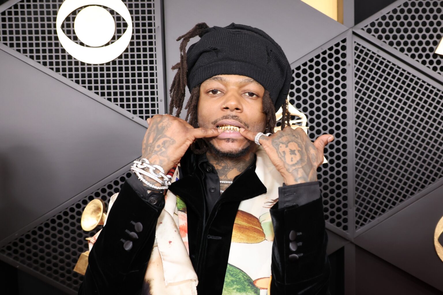 LOS ANGELES, CALIFORNIA - FEBRUARY 01: J.I.D attends the 68th GRAMMY Awards on February 01, 2026 in Los Angeles, California. (Photo by Johnny Nunez/Getty Images for The Recording Academy)