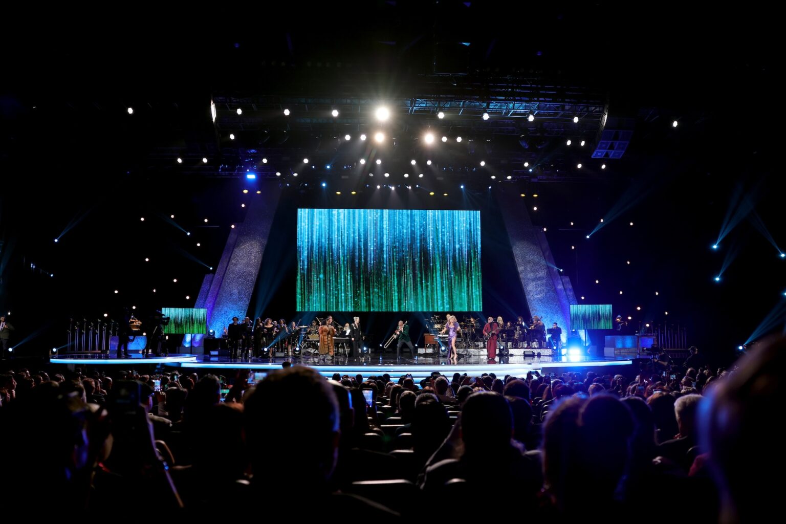 LOS ANGELES, CALIFORNIA - FEBRUARY 01: (L-R) Lila Iké, Maggie Rose, Trombone Shorty and Grace Potter perform onstage during the 68th GRAMMY Awards Premiere Ceremony at Peacock Theater on February 01, 2026 in Los Angeles, California. (Photo by Matt Winkelmeyer/Getty Images for The Recording Academy)