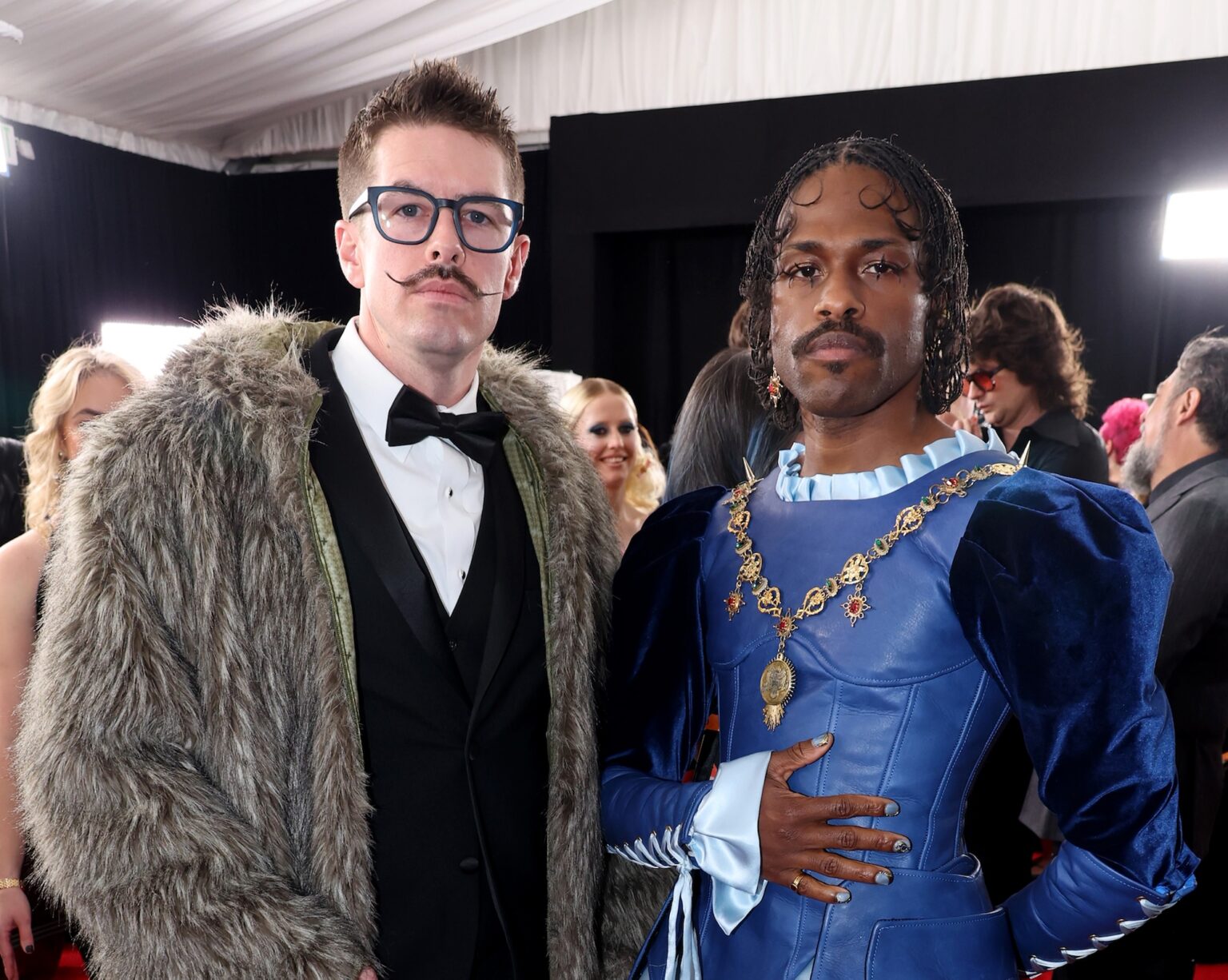 LOS ANGELES, CALIFORNIA - FEBRUARY 01: Duckwrth (R) attends the 68th GRAMMY Awards on February 01, 2026 in Los Angeles, California. (Photo by Johnny Nunez/Getty Images for The Recording Academy)