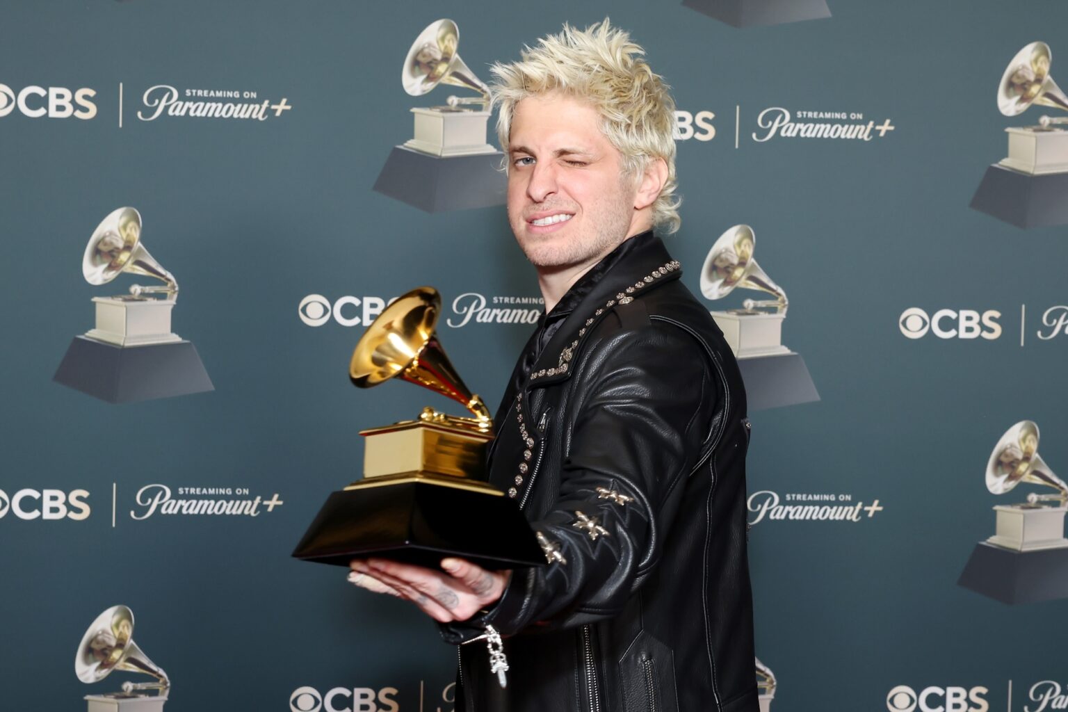 LOS ANGELES, CALIFORNIA - FEBRUARY 01: Andrew Watt, winner of the Best Dance Pop Recording for ìAbracadabraî, poses in the press room during the 68th GRAMMY Awards at Crypto.com Arena on February 01, 2026 in Los Angeles, California. (Photo by Leon Bennett/Getty Images for The Recording Academy)