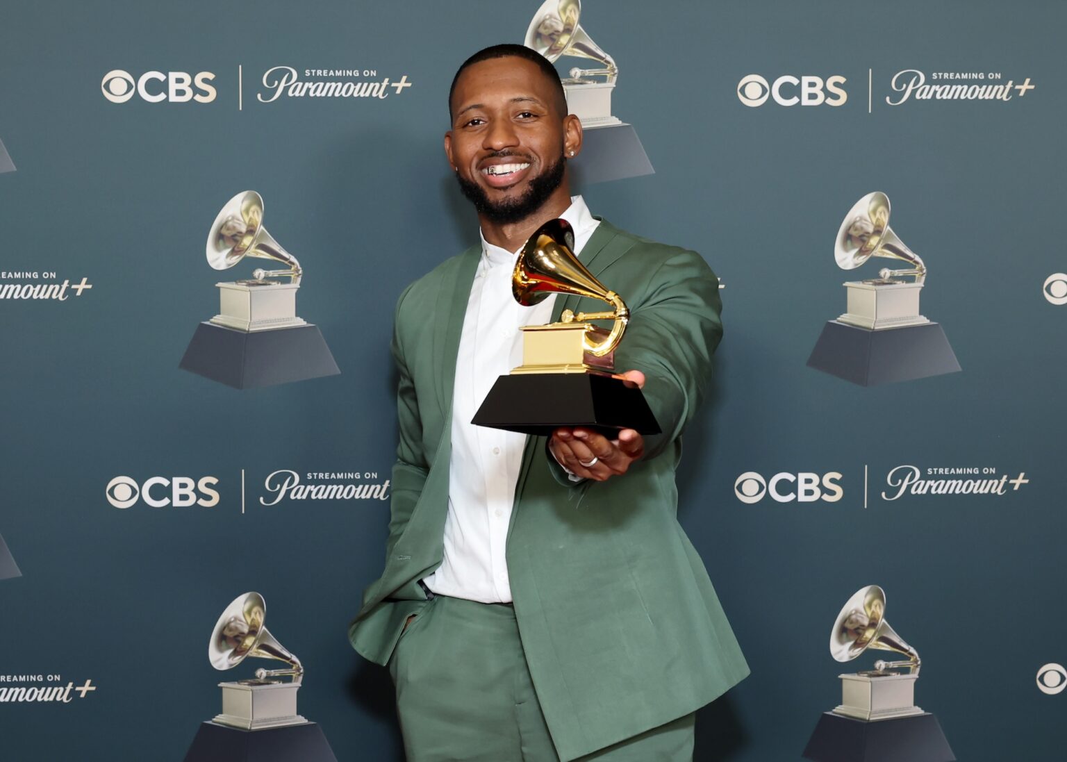 LOS ANGELES, CALIFORNIA - FEBRUARY 01: MTech, winner of the Record of the Year for ìLutherî, poses in the press room during the 68th GRAMMY Awards at Crypto.com Arena on February 01, 2026 in Los Angeles, California. (Photo by Leon Bennett/Getty Images for The Recording Academy)