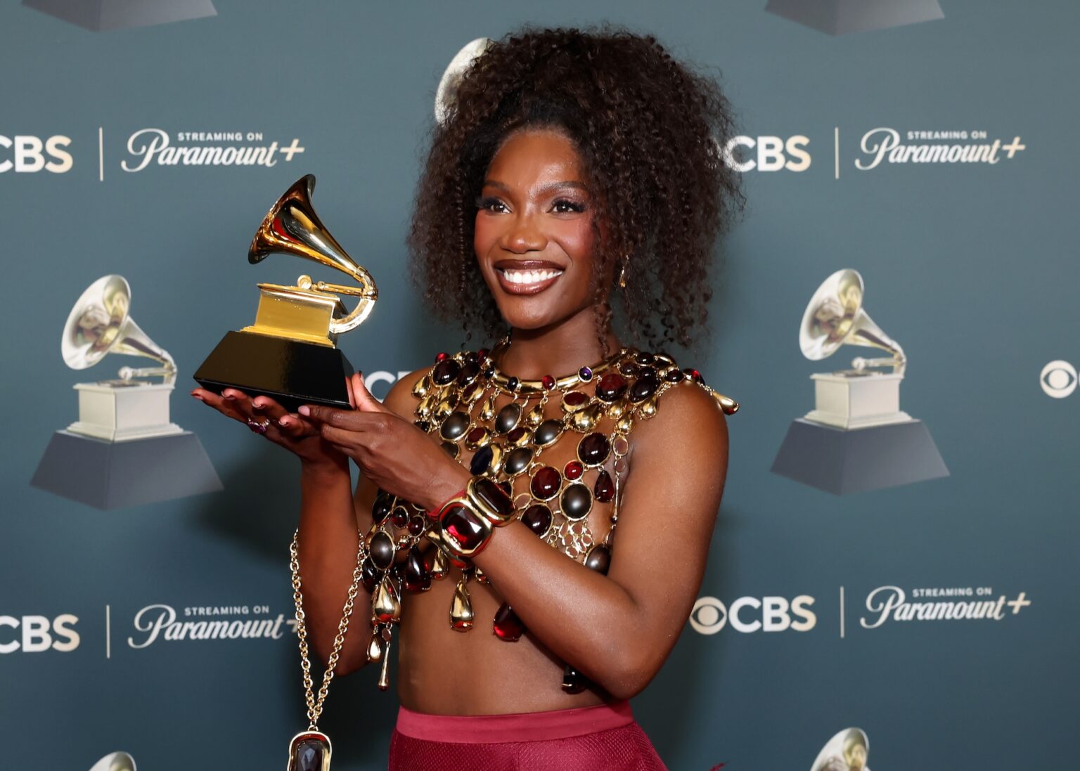 LOS ANGELES, CALIFORNIA - FEBRUARY 01: Doechii, winner of the Best Music Video for "Anxiety", poses in the press room during the 68th GRAMMY Awards at Crypto.com Arena on February 01, 2026 in Los Angeles, California. (Photo by Leon Bennett/Getty Images for The Recording Academy)