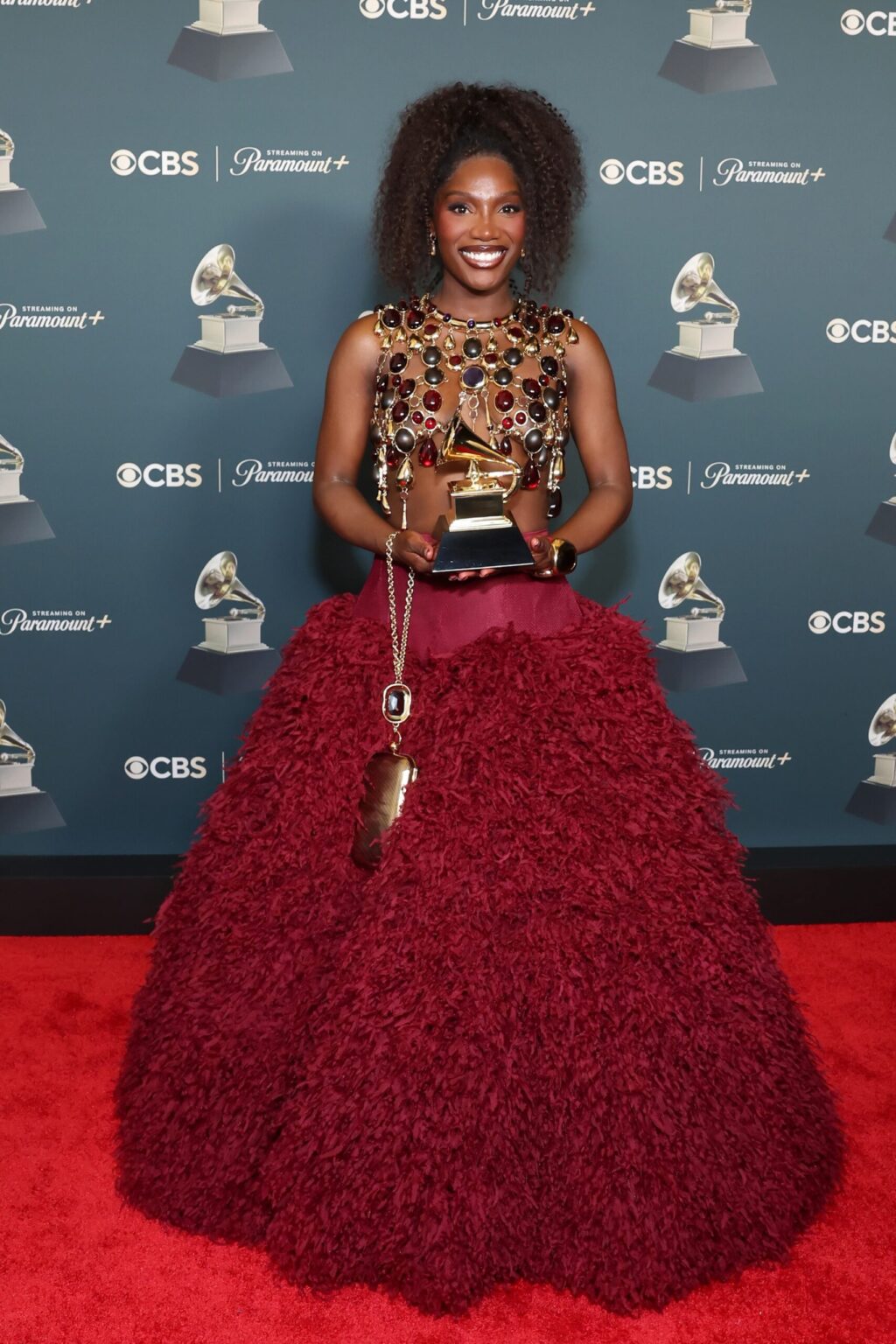 LOS ANGELES, CALIFORNIA - FEBRUARY 01: Doechii, winner of the Best Music Video for "Anxiety", poses in the press room during the 68th GRAMMY Awards at Crypto.com Arena on February 01, 2026 in Los Angeles, California. (Photo by Leon Bennett/Getty Images for The Recording Academy)