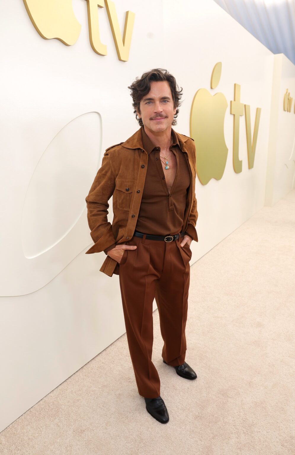 SANTA MONICA, CALIFORNIA - FEBRUARY 03: Matt Bomer, from Apple's film “ Outcome,” at the Apple TV Press Day at the Barker Hangar on February 03, 2026 in Santa Monica, California. The star-studded event highlighted a stellar lineup of original series and films coming to Apple TV in 2026. (Photo by Stewart Cook/Apple TV via Getty Images)