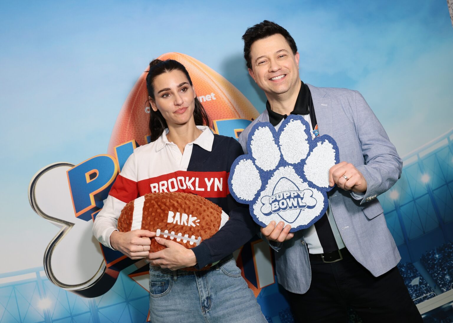 NEW YORK, NEW YORK - FEBRUARY 03: (L-R) Lindsey Coffey and Dan Schachner attends Puppy Bowl XXII Press Event on February 03, 2026 in New York City. (Photo by Dimitrios Kambouris/Getty Images for Warner Bros. Discovery)