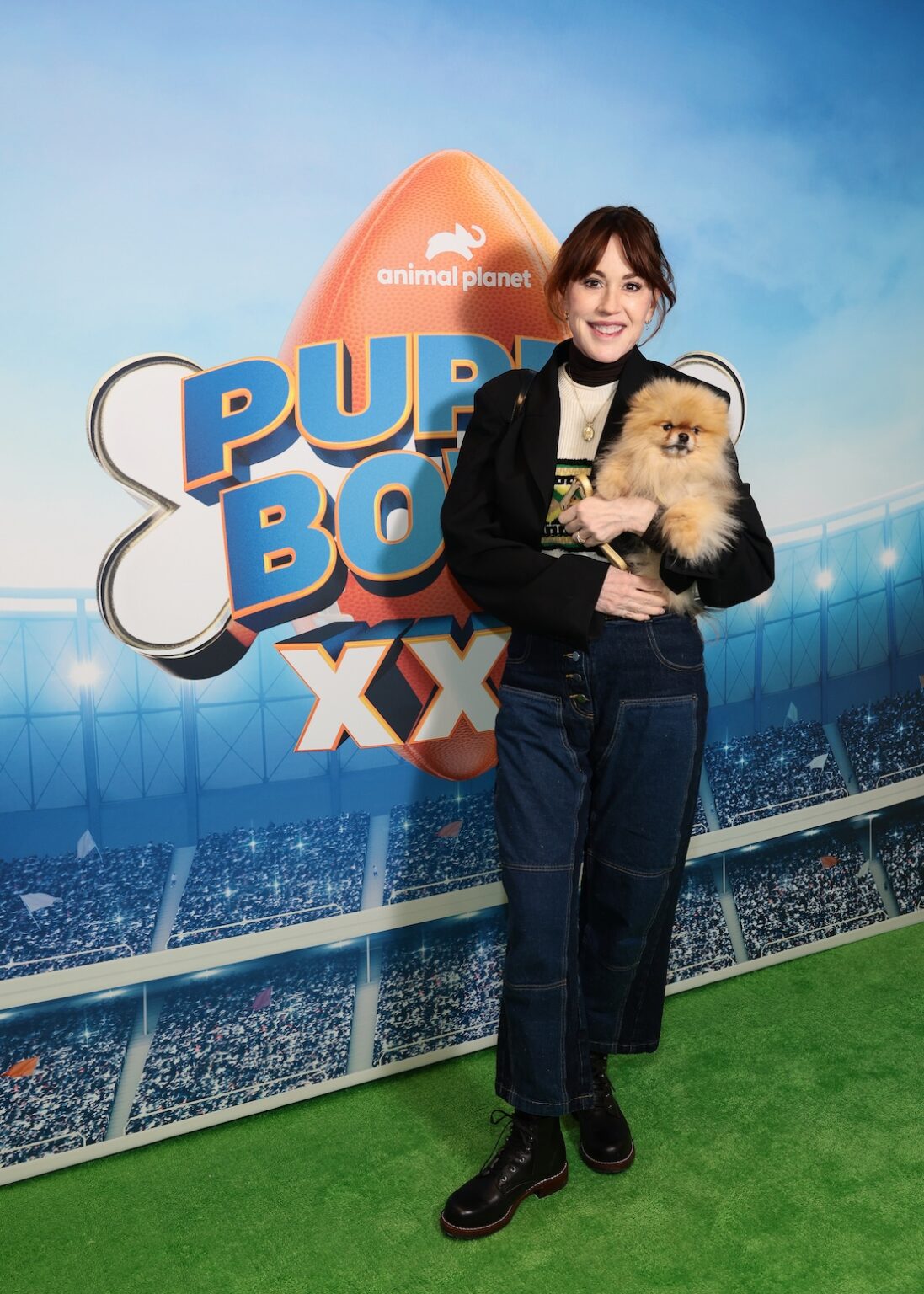 NEW YORK, NEW YORK - FEBRUARY 03: Molly Ringwald attends Puppy Bowl XXII Press Event on February 03, 2026 in New York City. (Photo by Dimitrios Kambouris/Getty Images for Warner Bros. Discovery)