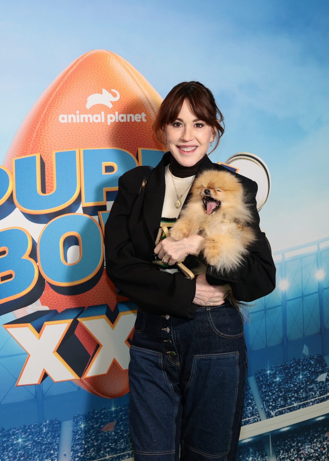 NEW YORK, NEW YORK - FEBRUARY 03: Molly Ringwald attends Puppy Bowl XXII Press Event on February 03, 2026 in New York City. (Photo by Dimitrios Kambouris/Getty Images for Warner Bros. Discovery)