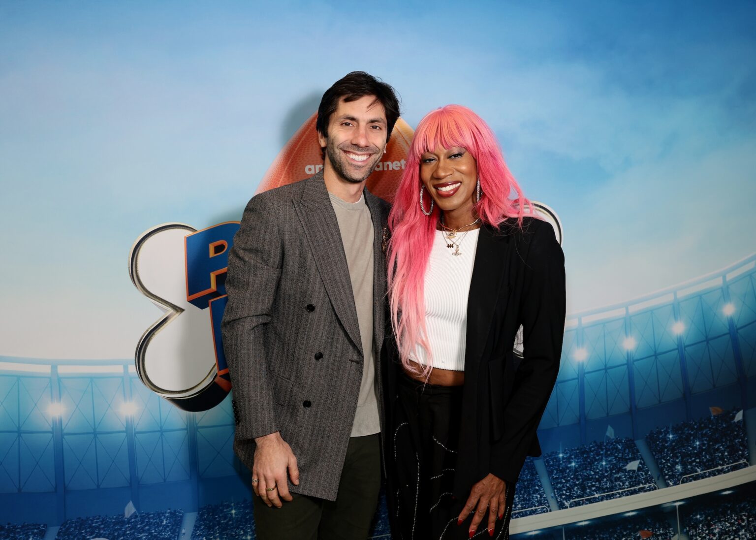 NEW YORK, NEW YORK - FEBRUARY 03: (L-R) Nev Schulman and Mila Jam attend Puppy Bowl XXII Press Event on February 03, 2026 in New York City. (Photo by Dimitrios Kambouris/Getty Images for Warner Bros. Discovery)
