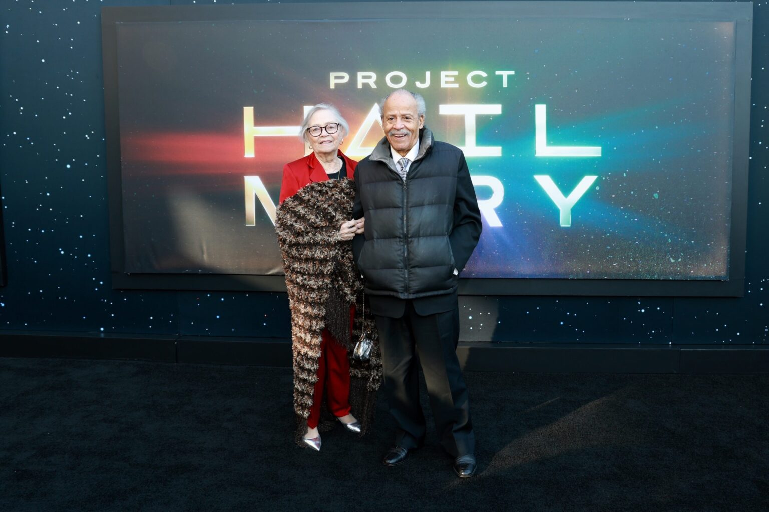NEW YORK, NEW YORK - MARCH 18: Barbara Dwight and Ed Dwight attend the "Project Hail Mary" New York Premiere at Josie Robertson Plaza at Lincoln Center on March 18, 2026 in New York City. (Photo by Jason Mendez/Getty Images for Amazon MGM Studios)