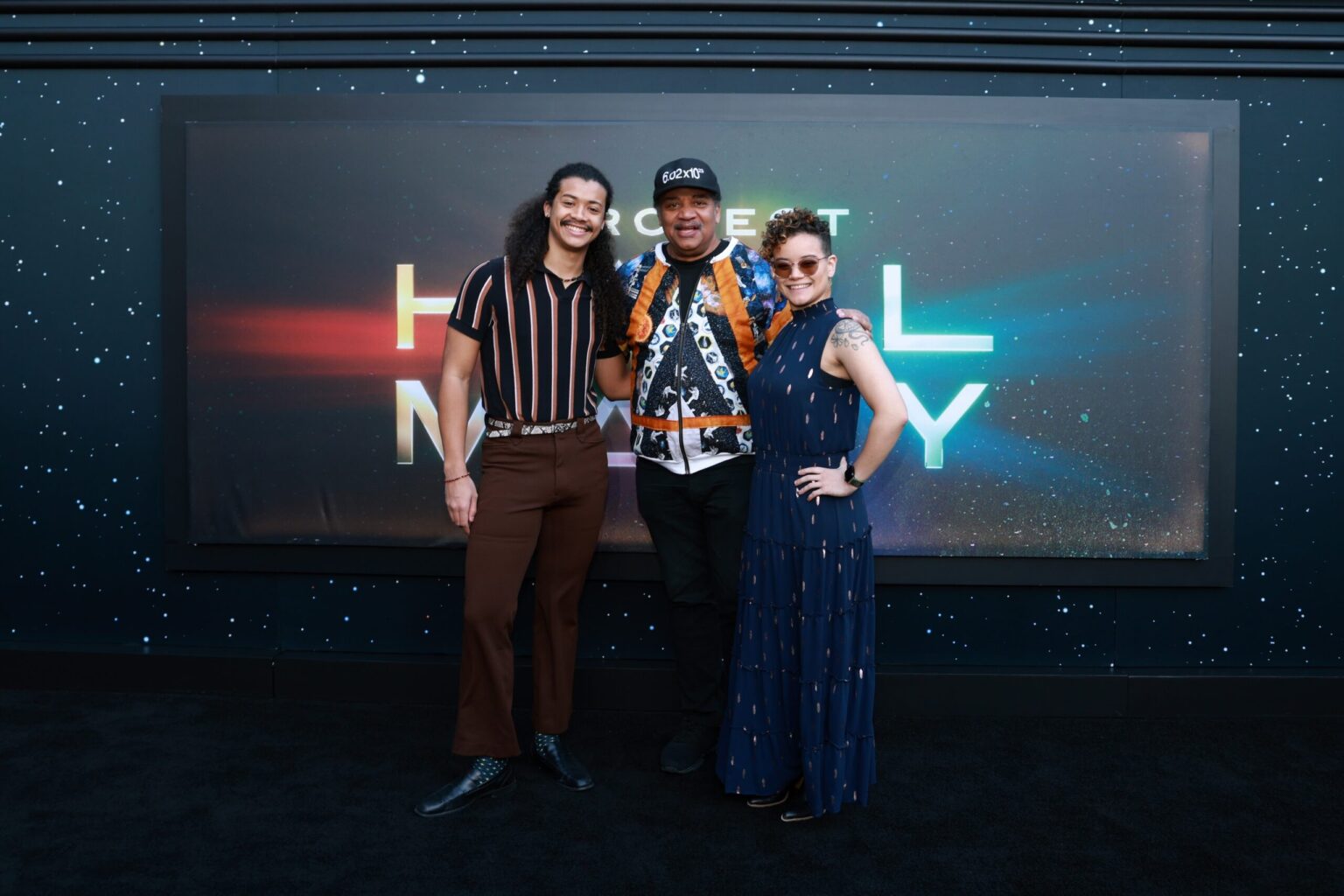 NEW YORK, NEW YORK - MARCH 18: (L-R) Travis Tyson, Neil deGrasse Tyson and Miranda Tyson attend the "Project Hail Mary" New York Premiere at Josie Robertson Plaza at Lincoln Center on March 18, 2026 in New York City. (Photo by Jason Mendez/Getty Images for Amazon MGM Studios)
