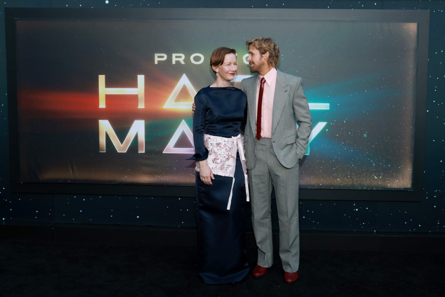 NEW YORK, NEW YORK - MARCH 18: Sandra Hüller and Ryan Gosling attend the "Project Hail Mary" New York Premiere at Josie Robertson Plaza at Lincoln Center on March 18, 2026 in New York City. (Photo by Jason Mendez/Getty Images for Amazon MGM Studios)