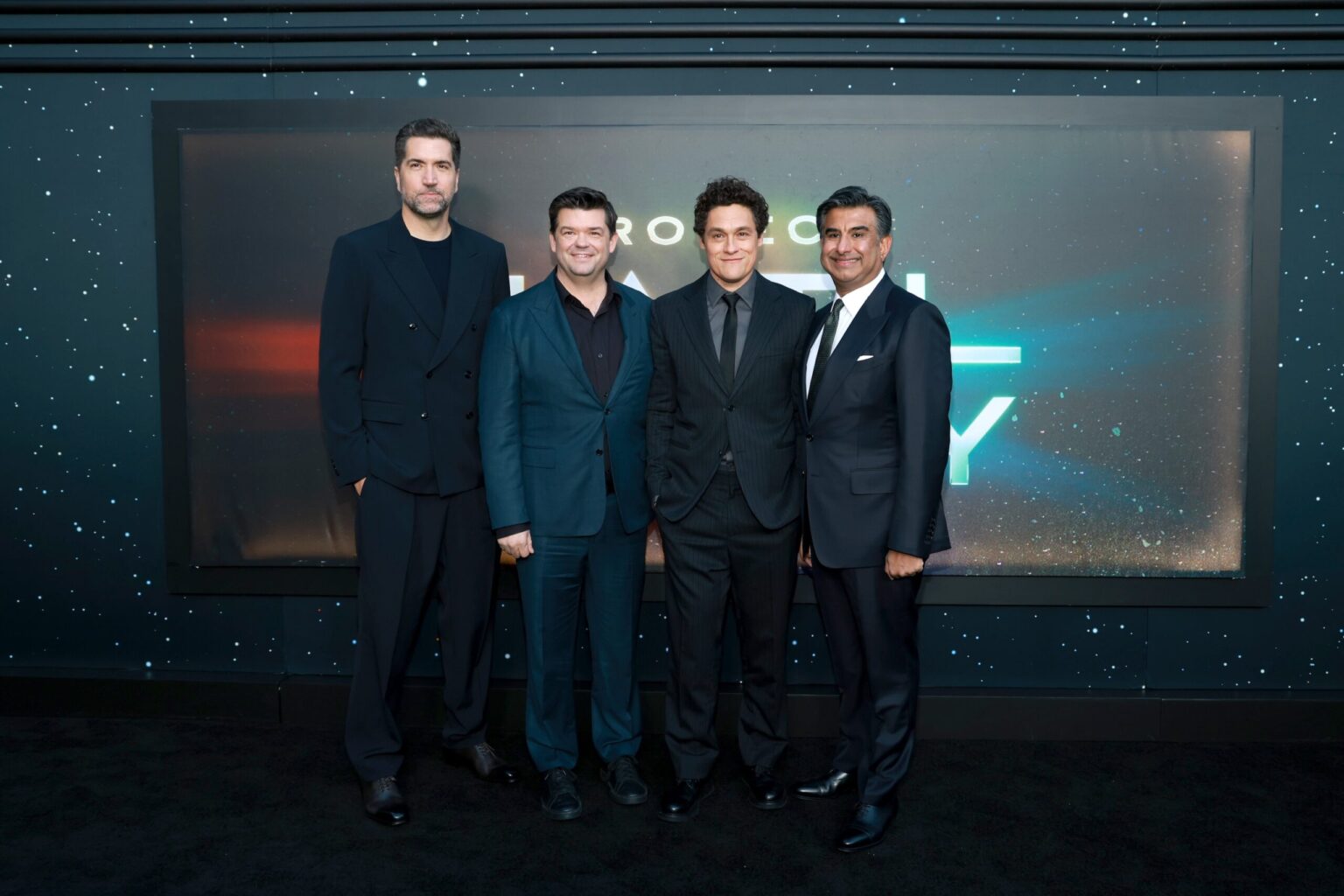 NEW YORK, NEW YORK - MARCH 18: (L-R) Drew Goddard, Chris Miller, Phil Lord and Aditya Sood attends the "Project Hail Mary" New York Premiere at Josie Robertson Plaza at Lincoln Center on March 18, 2026 in New York City. (Photo by Jason Mendez/Getty Images for Amazon MGM Studios)
