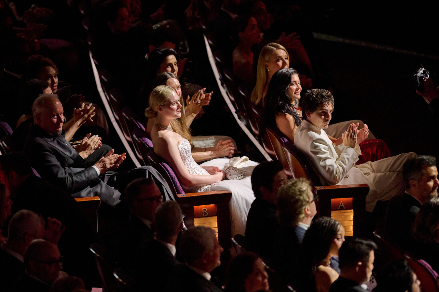 Elle Fanning and Timothée Chalamet at the Dolby® Theatre at Ovation Hollywood on Sunday, March 15, 2026.