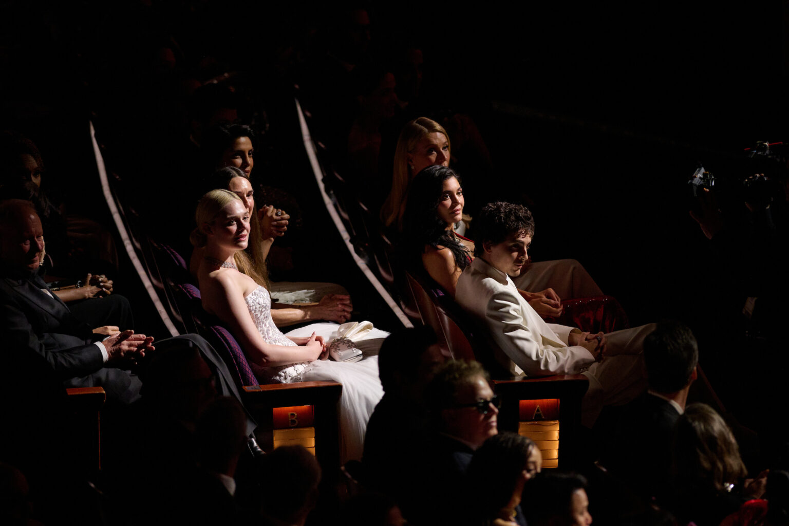 Elle Fanning, Timothée Chalamet in the audience at the during the 98th Oscars® at the Dolby® Theatre at Ovation Hollywood on Sunday, March 15, 2026.