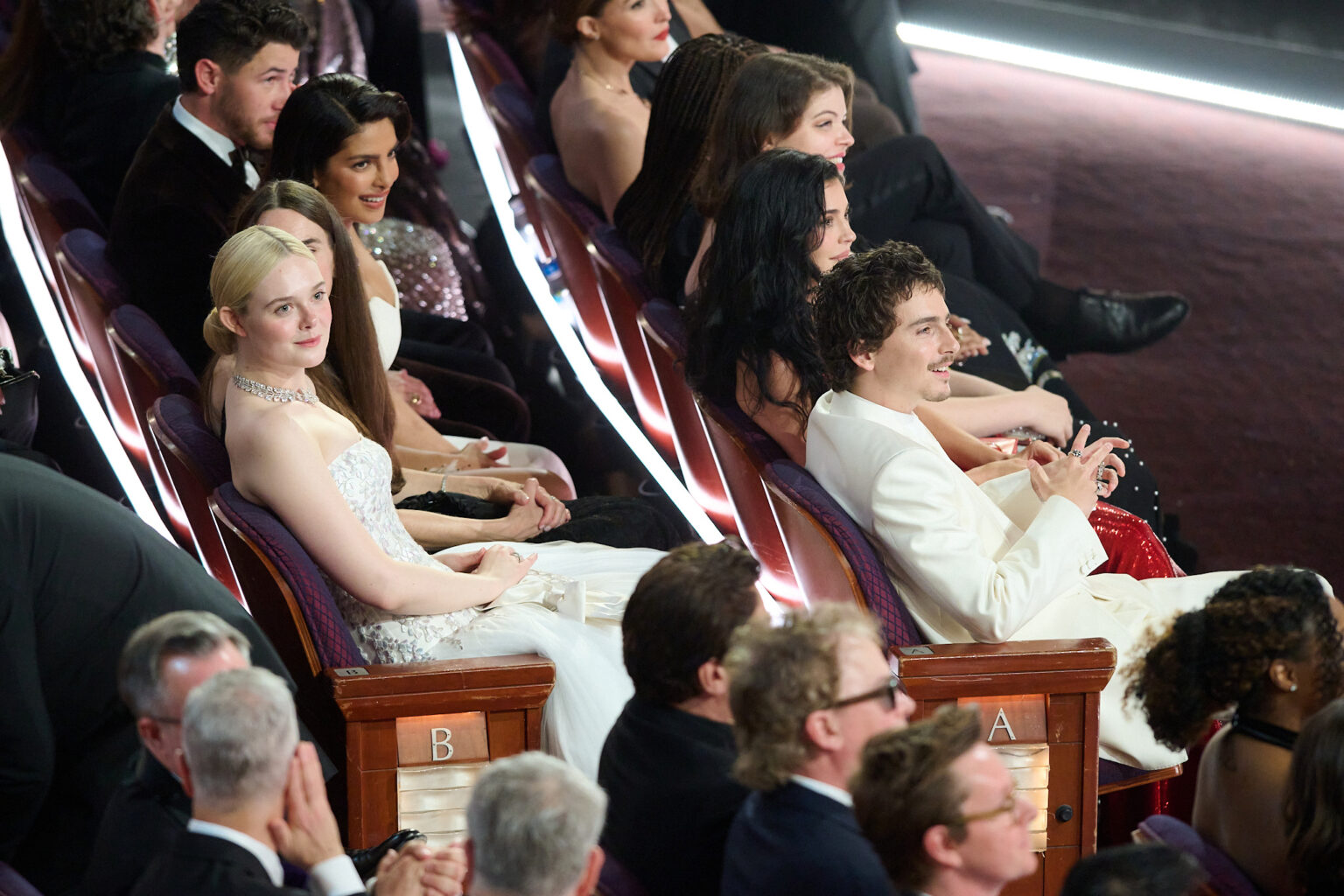 Elle Fanning, Priyanka Chopra, Timothée Chalamet, and Kylie Jenner attends the 98th Oscars® at the Dolby Theatre at Ovation Hollywood in Los Angeles, CA, on Sunday, March 15, 2026.