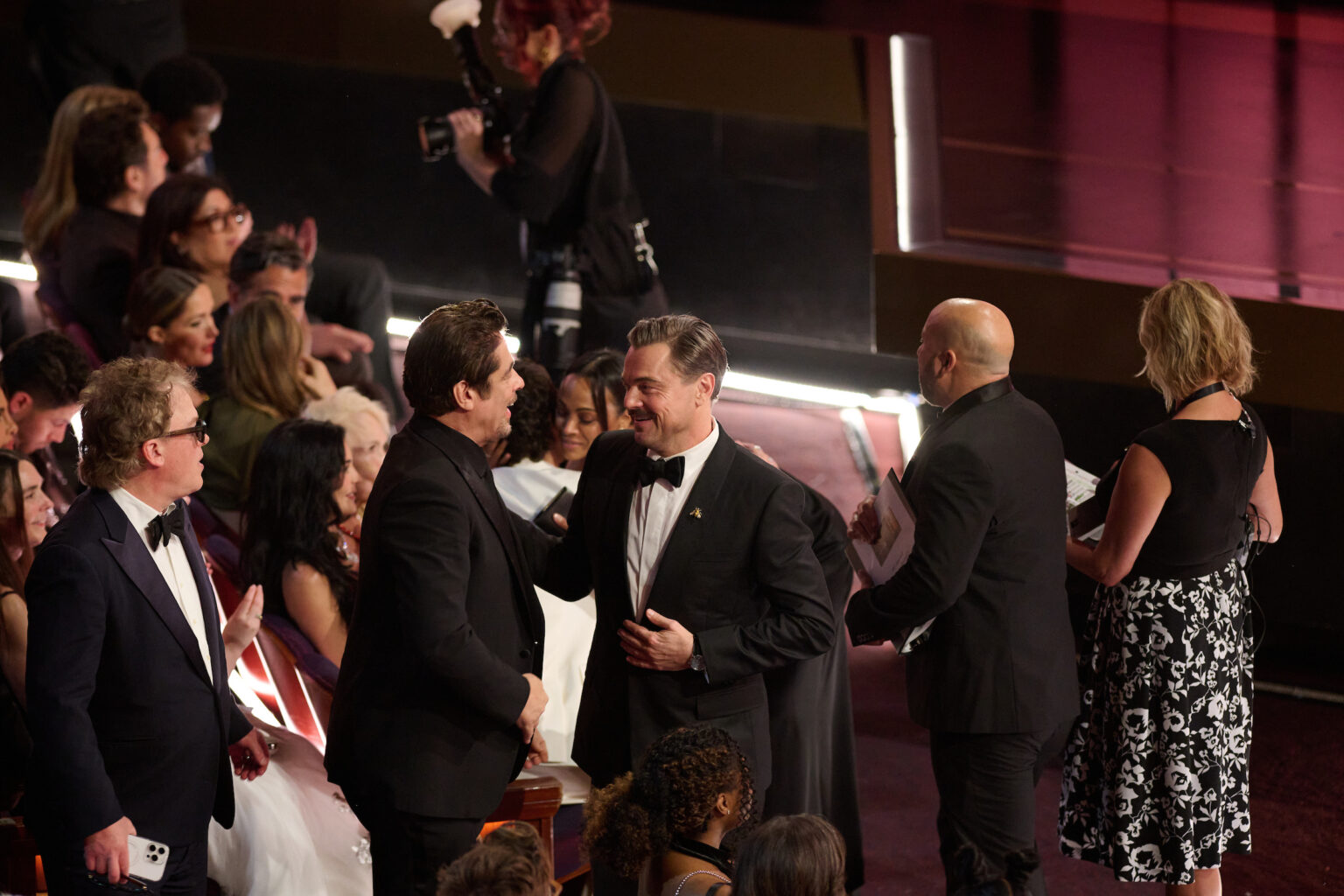 Benicio del Toro and Leonardo DiCaprio during the live 98th Oscars® at the Dolby Theatre at Ovation Hollywood in Los Angeles, CA, on Sunday, March 15, 2026.