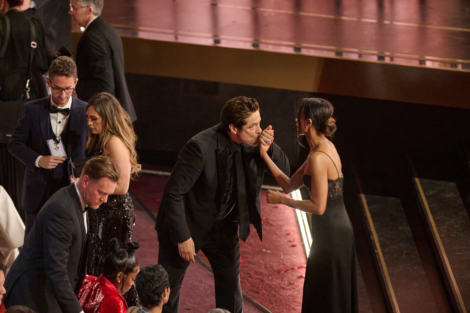 Benicio del Toro and Zoe Saldaña attend the 98th Oscars® at the Dolby Theatre at Ovation Hollywood in Los Angeles, CA, on Sunday, March 15, 2026.