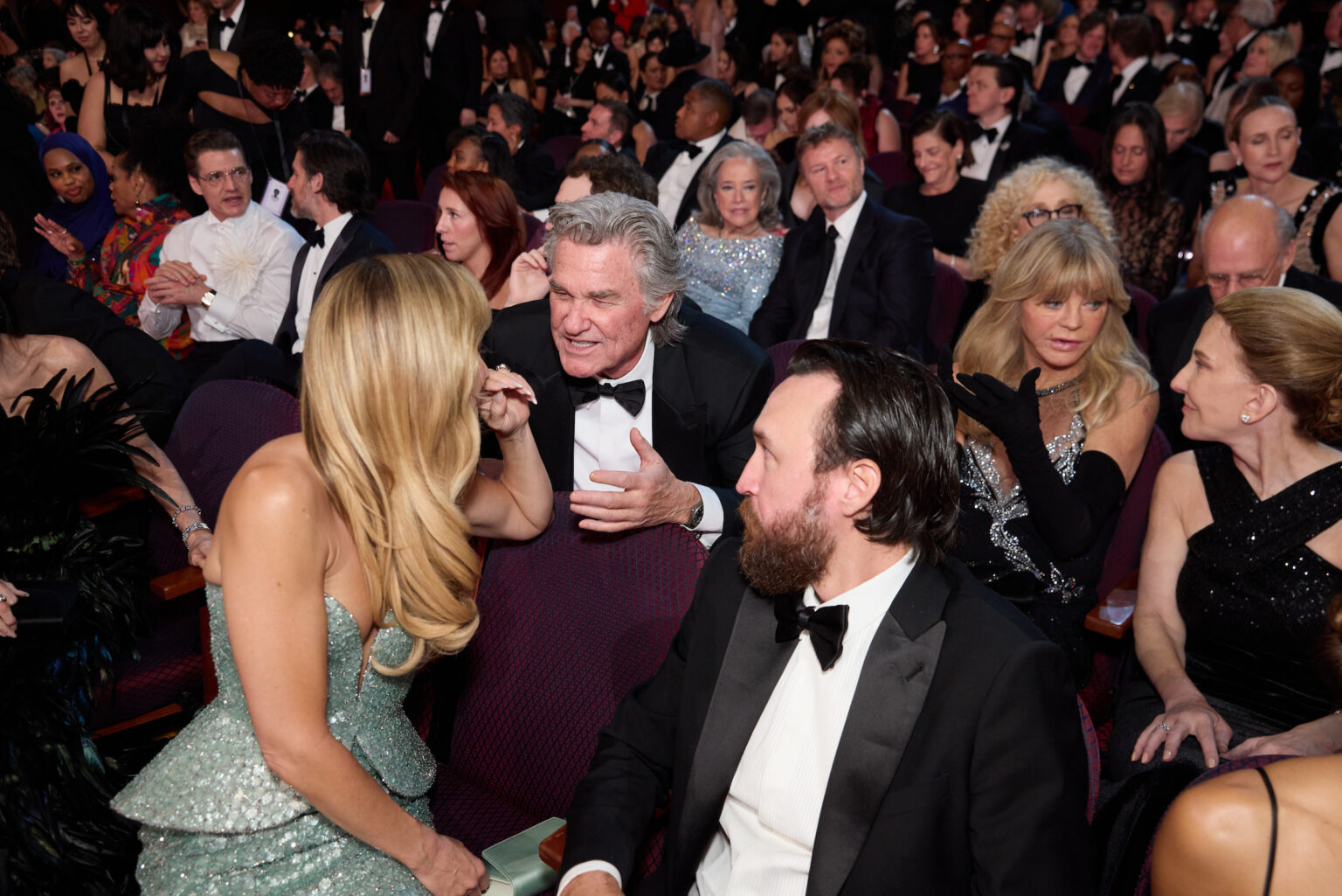Kate Hudson, Kurt Russell and Danny Fujikawa during the live 98th Oscars® at the Dolby Theatre at Ovation Hollywood in Los Angeles, CA, on Sunday, March 15, 2026.