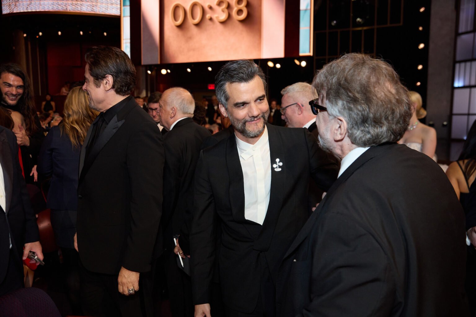 Benicio del Toro, Wagner Moura, and Guillermo del Toro in the audience during the 98th Oscars® at the Dolby Theatre at Ovation Hollywood in Los Angeles, CA, on Sunday, March 15, 2026.