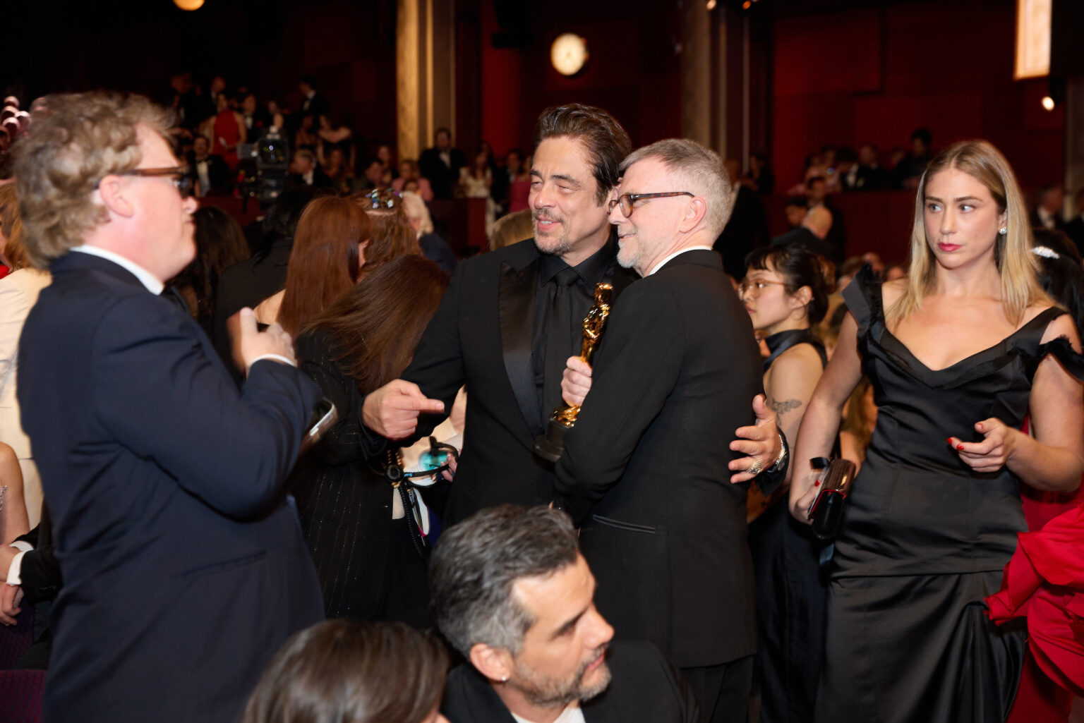 Benicio del Toro and Paul Thomas Anderson in the audience during the 98th Oscars® at the Dolby Theatre at Ovation Hollywood in Los Angeles, CA, on Sunday, March 15, 2026.