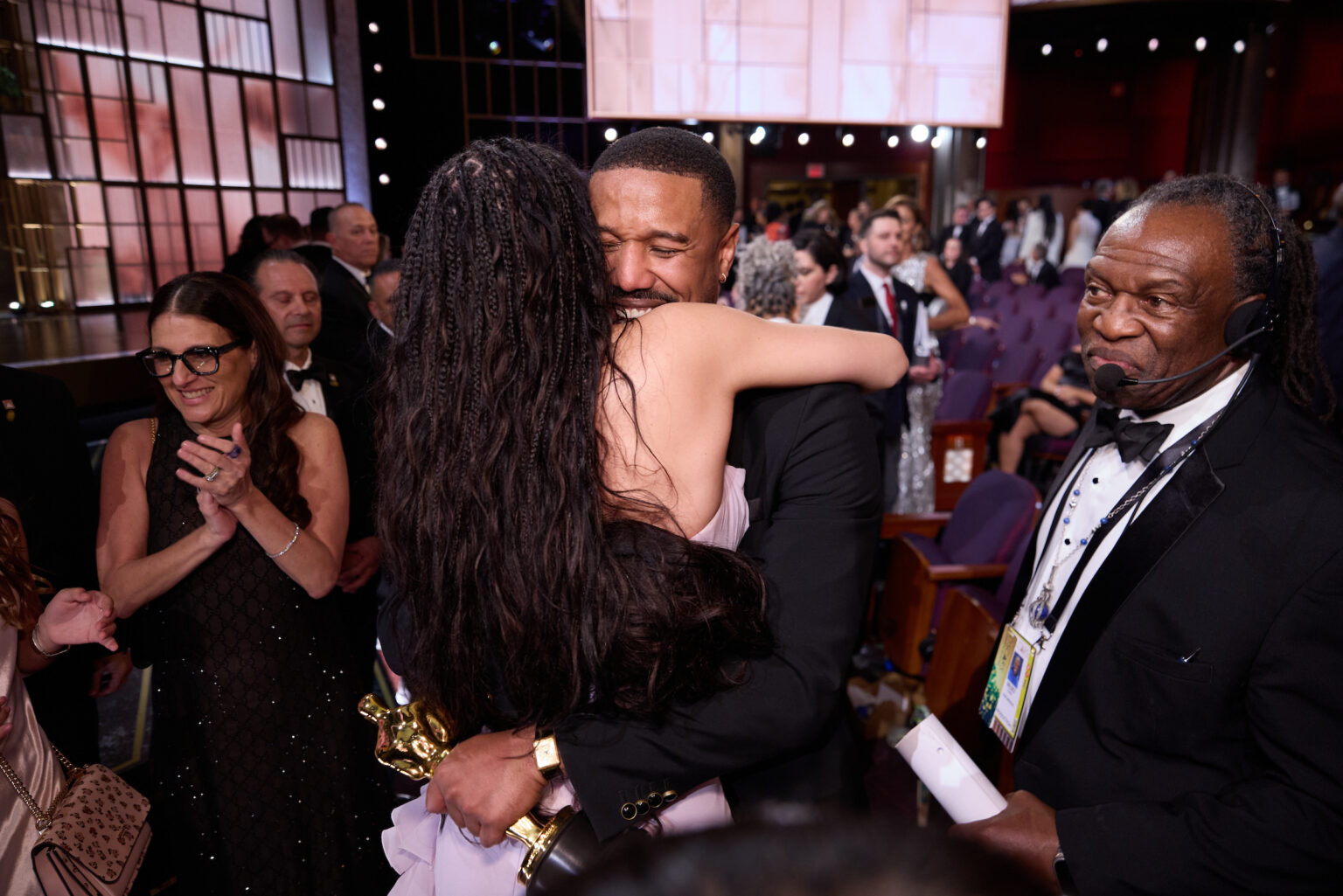 Michael B. Jordan and Chase Infiniti in the audience during the 98th Oscars® at the Dolby Theatre at Ovation Hollywood in Los Angeles, CA, on Sunday, March 15, 2026.