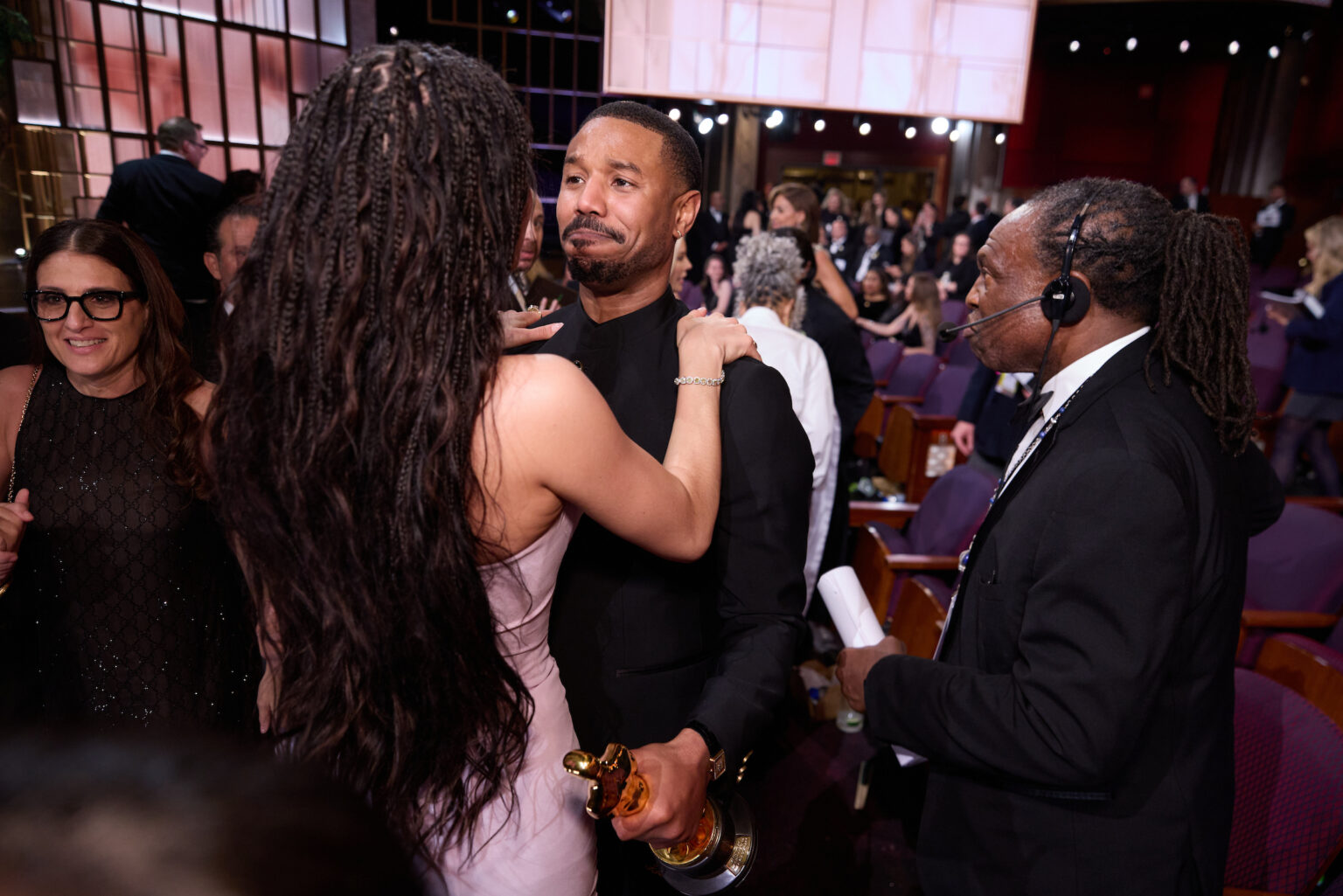 Michael B. Jordan and Chase Infiniti in the audience during the 98th Oscars® at the Dolby Theatre at Ovation Hollywood in Los Angeles, CA, on Sunday, March 15, 2026.