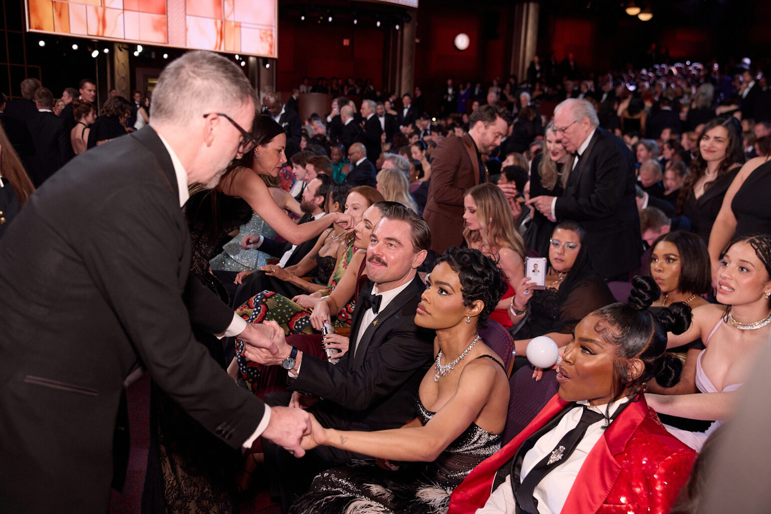 Paul Thomas Anderson and Teyana Taylor in the audience during the 98th Oscars® at the Dolby® Theatre at Ovation Hollywood on Sunday, March 15, 2026.