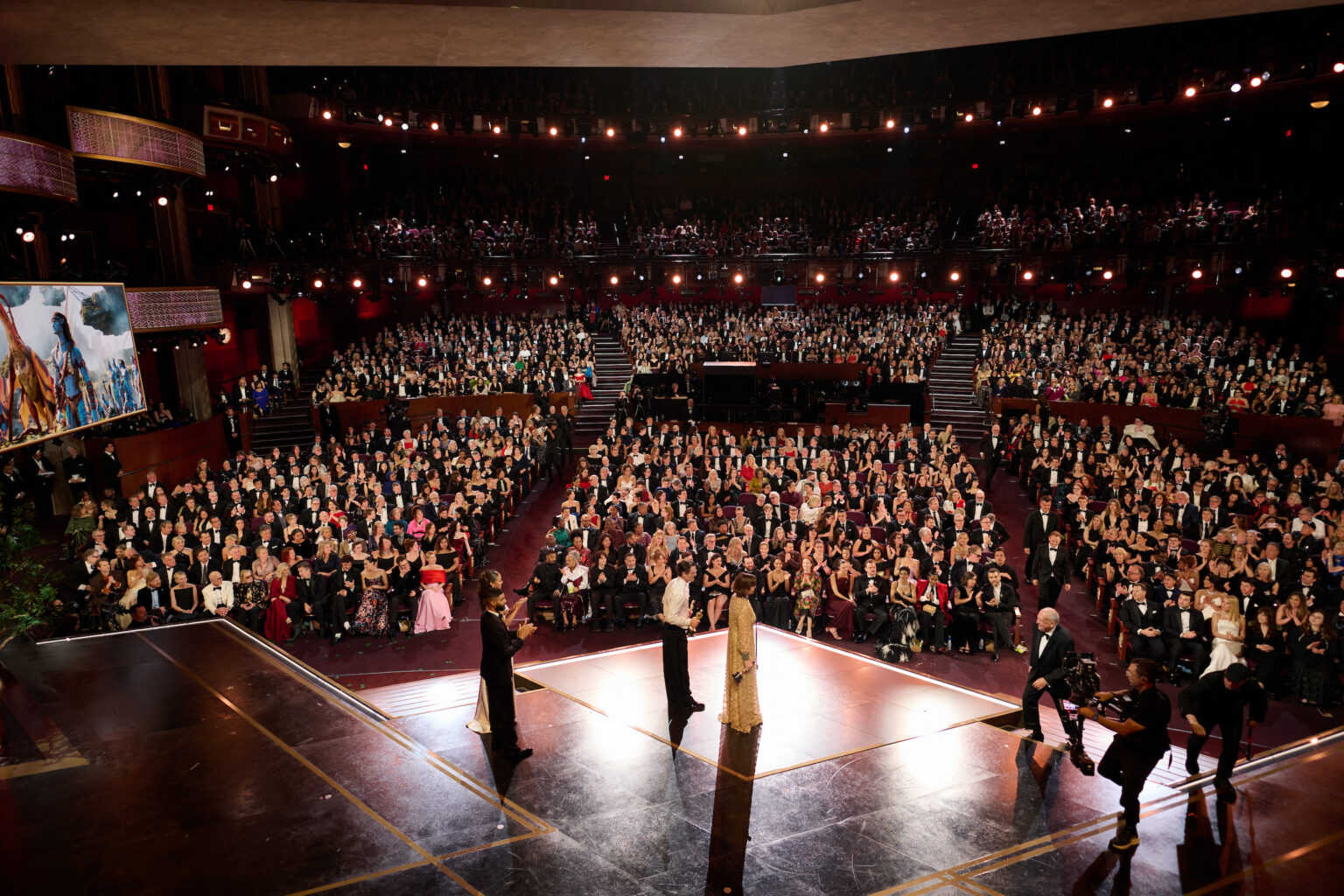 Pedro Pascal and Sigourney Weaver present the Oscar® for Visual Effects to Eric Saindon, Richard Baneham, Joe Letteri, and Daniel Barrett during the 98th Oscars® at the Dolby® Theatre at Ovation Hollywood on Sunday, March 15, 2026.