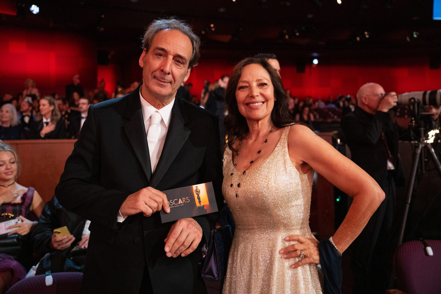Alexandre Desplat and guest attend the 98th Oscars® at the Dolby Theatre at Ovation Hollywood in Los Angeles, CA, on Sunday, March 15, 2026.