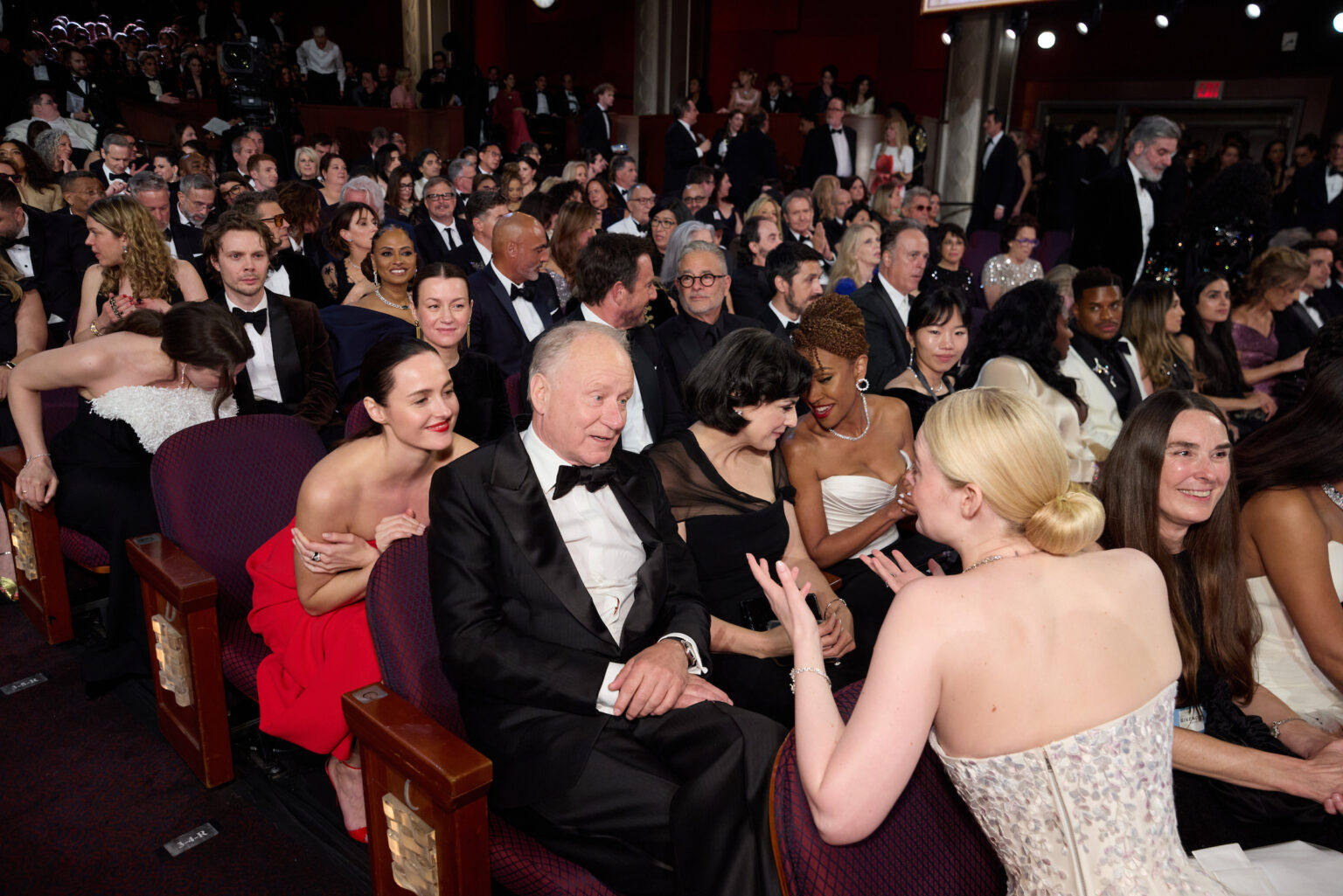 Renate Reinsve, Stellan Skarsgård and Elle Fanning during the live 98th Oscars® at the Dolby Theatre at Ovation Hollywood in Los Angeles, CA, on Sunday, March 15, 2026.