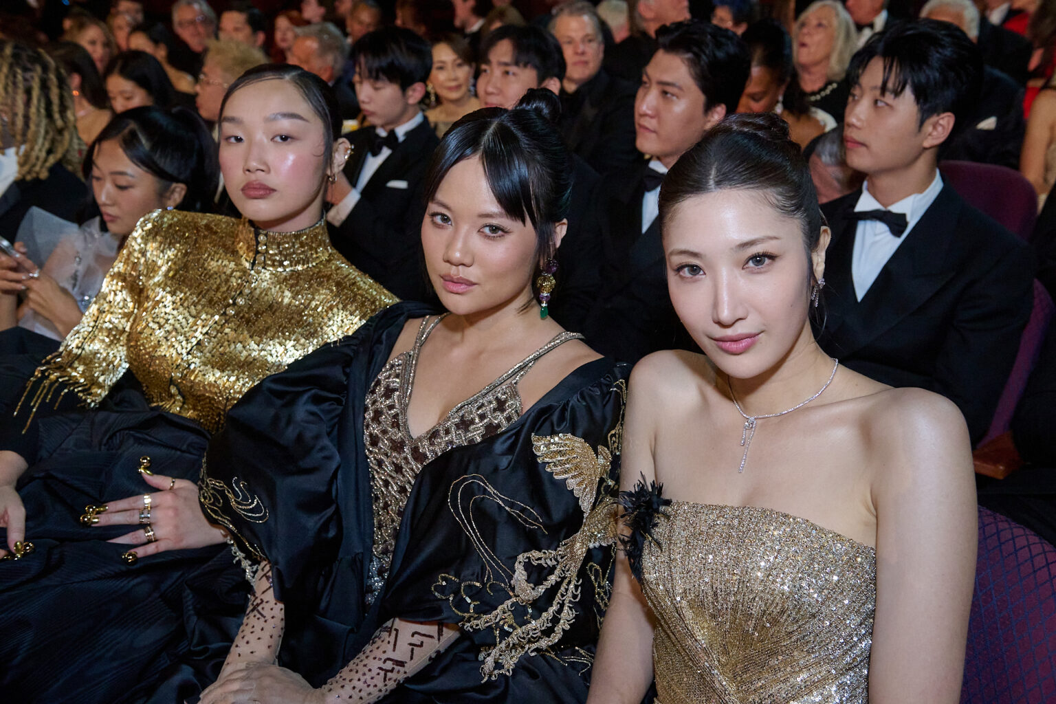 Audrey Nina, Rei Ami, EJAE in the audience at the during the 98th Oscars® at the Dolby® Theatre at Ovation Hollywood on Sunday, March 15, 2026.