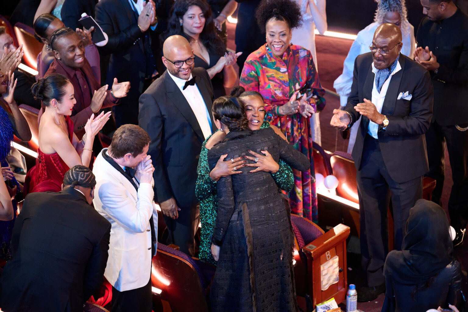 Wunmi Mosaku congratulates Autumn Durald Arkapaw before she accepts the Oscar® for Cinematography during the 98th Oscars® at the Dolby® Theatre at Ovation Hollywood on Sunday, March 15, 2026.