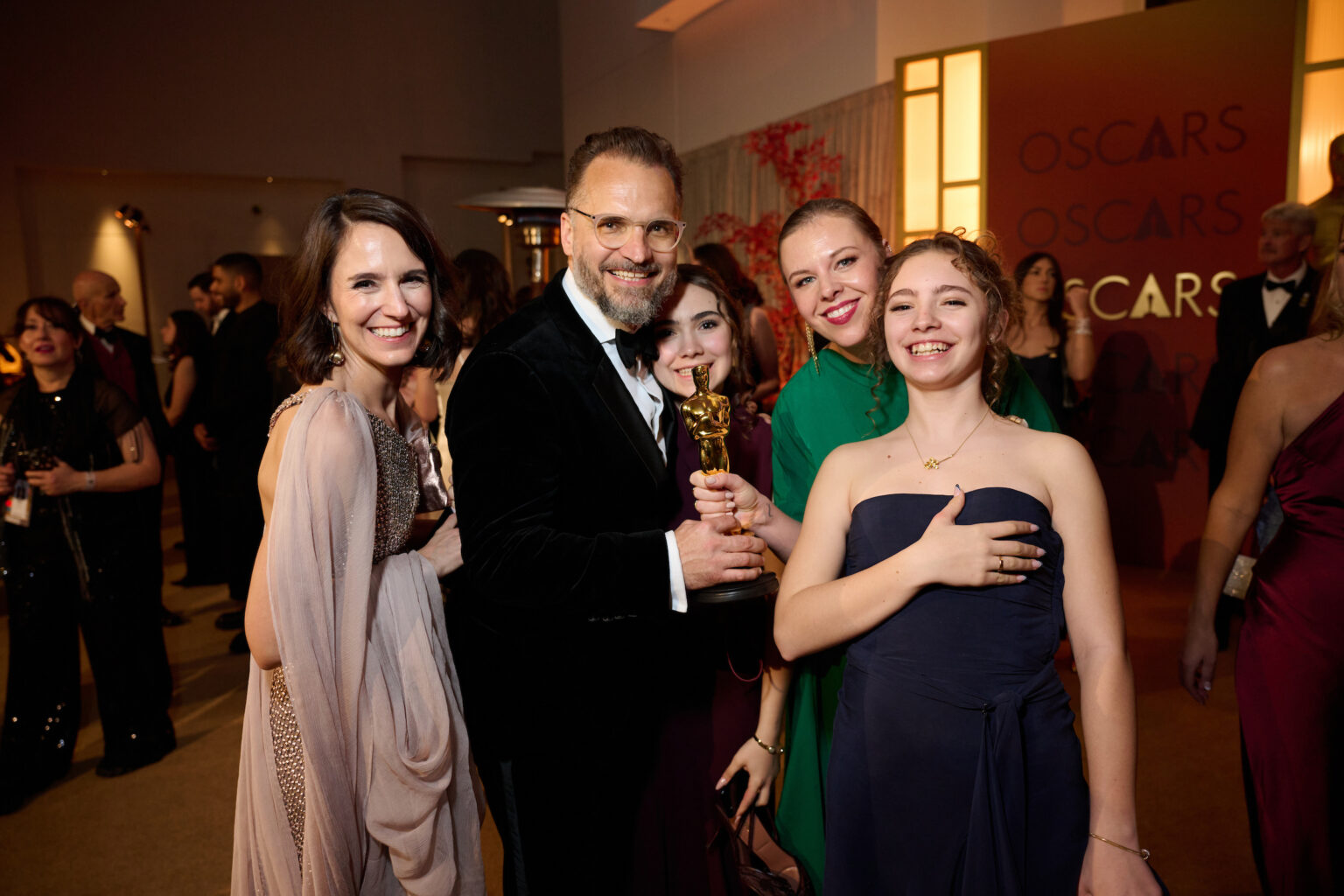 Radovan Sibrt and guest backstage during the live 98th Oscars® at the Dolby Theatre at Ovation Hollywood in Los Angeles, CA, on Sunday, March 15, 2026.
