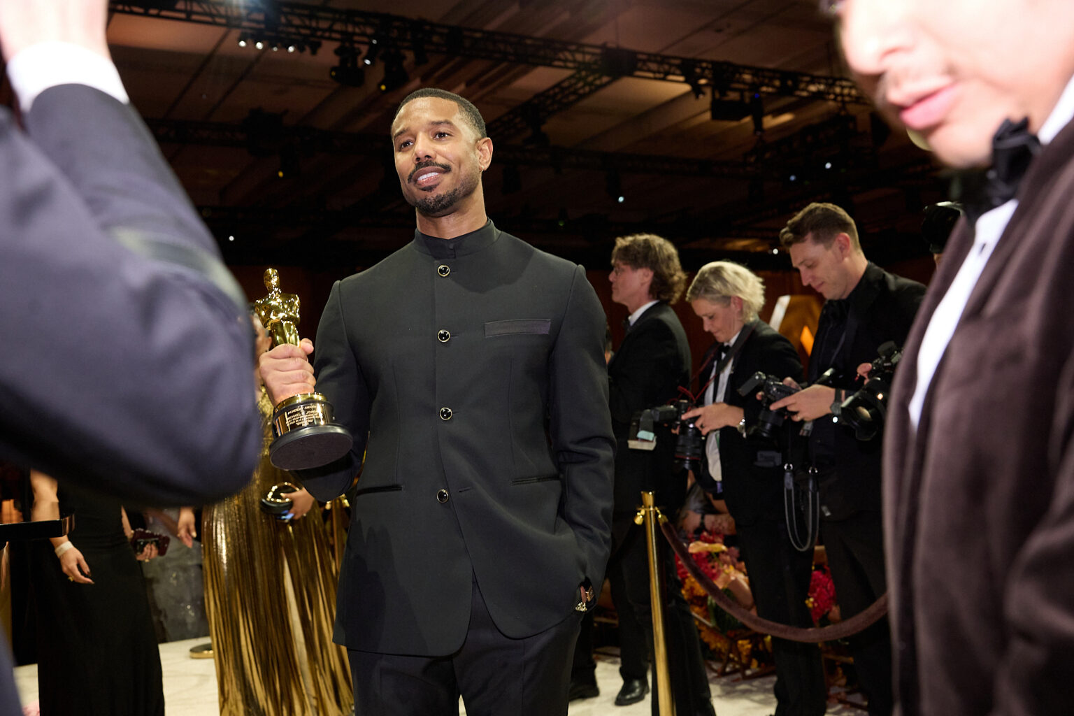 Michael B. Jordan has his Oscar® engraved at the Governors Ball following the 98th Oscars® at the Dolby Theatre at Ovation Hollywood in Los Angeles, CA, on Sunday, March 15, 2026.