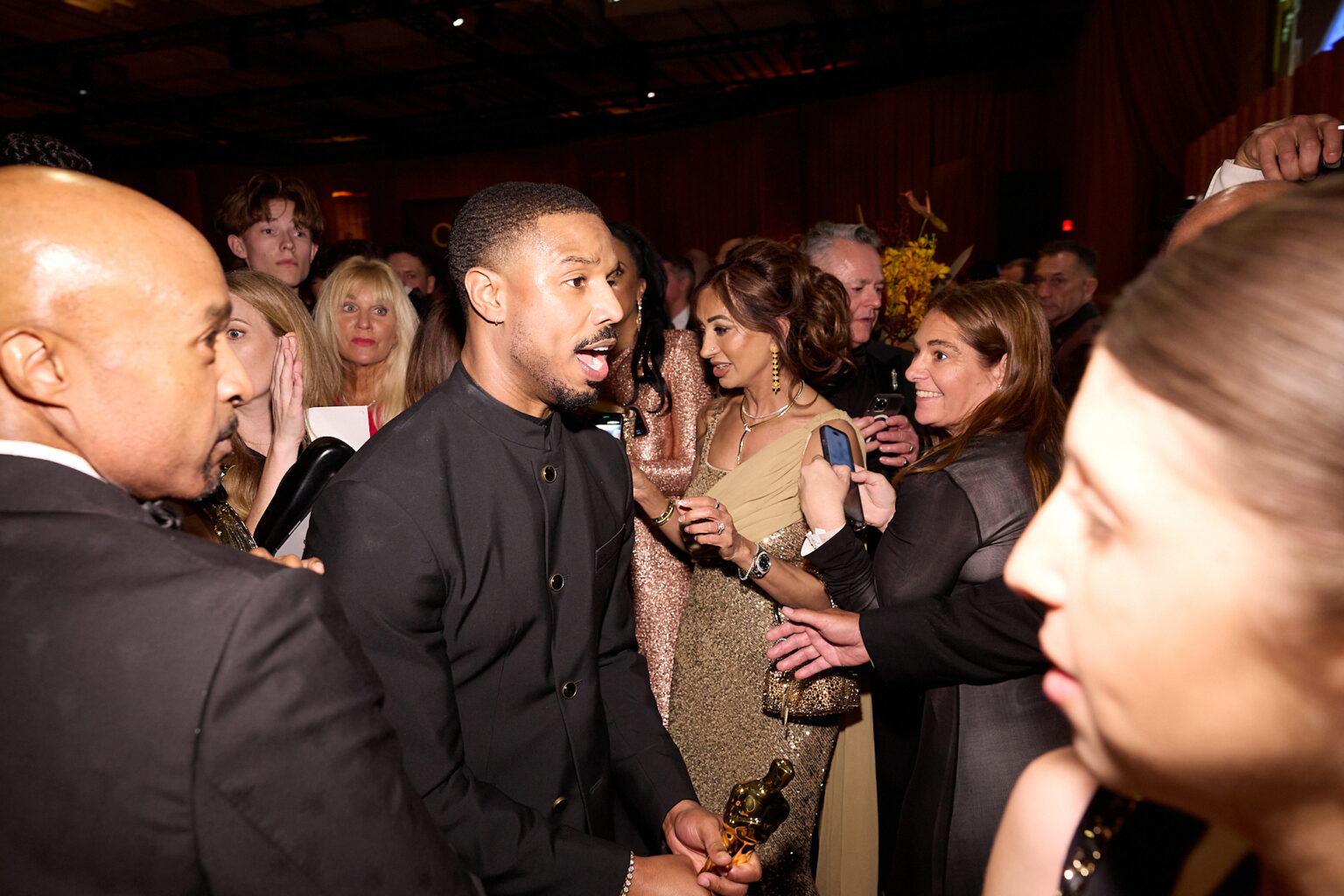Michael B. Jordan celebrates at the Governors Ball following the 98th Oscars® at the Dolby Theatre at Ovation Hollywood in Los Angeles, CA, on Sunday, March 15, 2026.