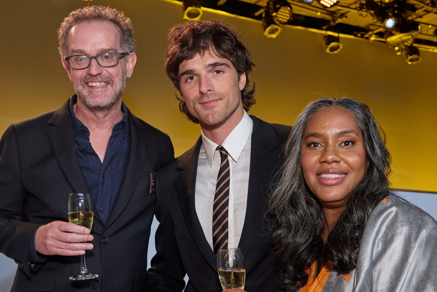 Sam Bisbee, Jacob Elordi and Alisa Payne at the Oscar Nominee Luncheon held in the International Ballroom at the Beverly Hilton on Tuesday, February 10, 2026.