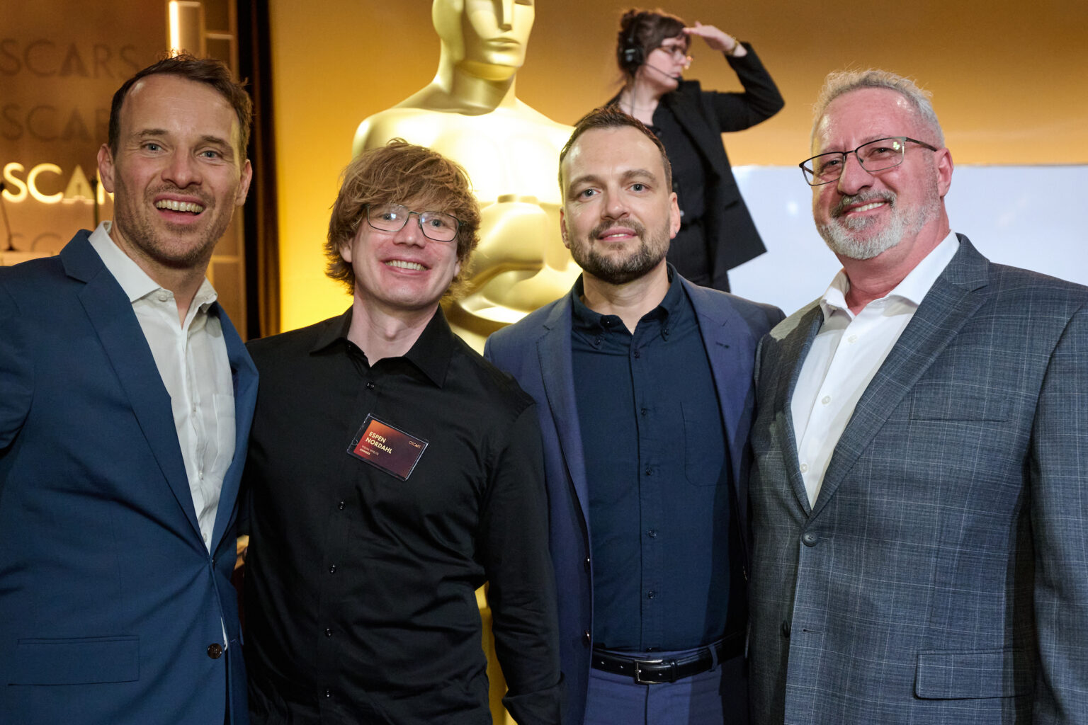 Michael Ralla, Espen Nordahl, Guido Wolter and Donnie Dean at the Oscar Nominee Luncheon held in the International Ballroom at the Beverly Hilton on Tuesday, February 10, 2026.