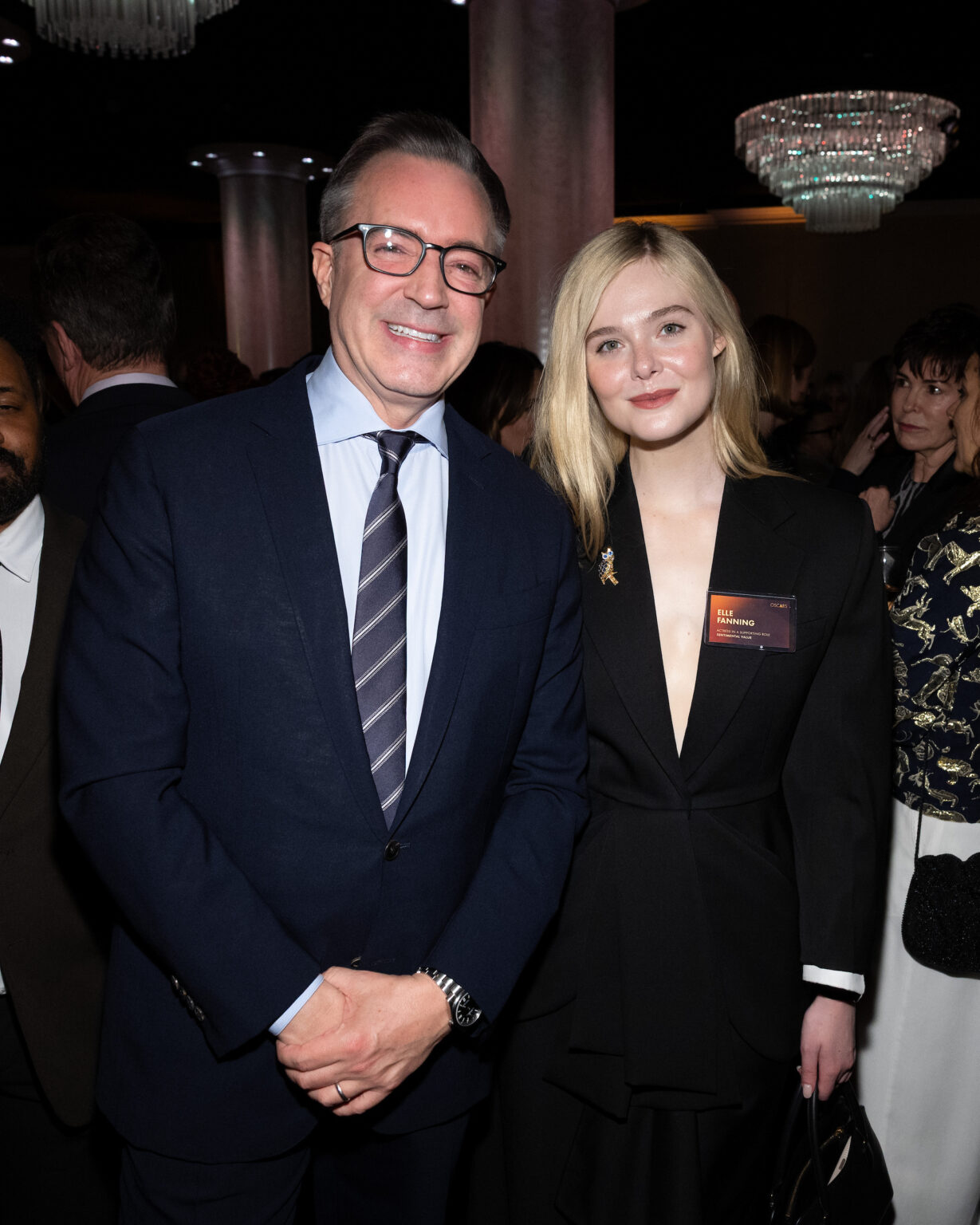 Academy CEO Bill Kramer and Elle Fanning at the Oscar Nominee Luncheon held in the International Ballroom at the Beverly Hilton on Tuesday, February 10, 2026.