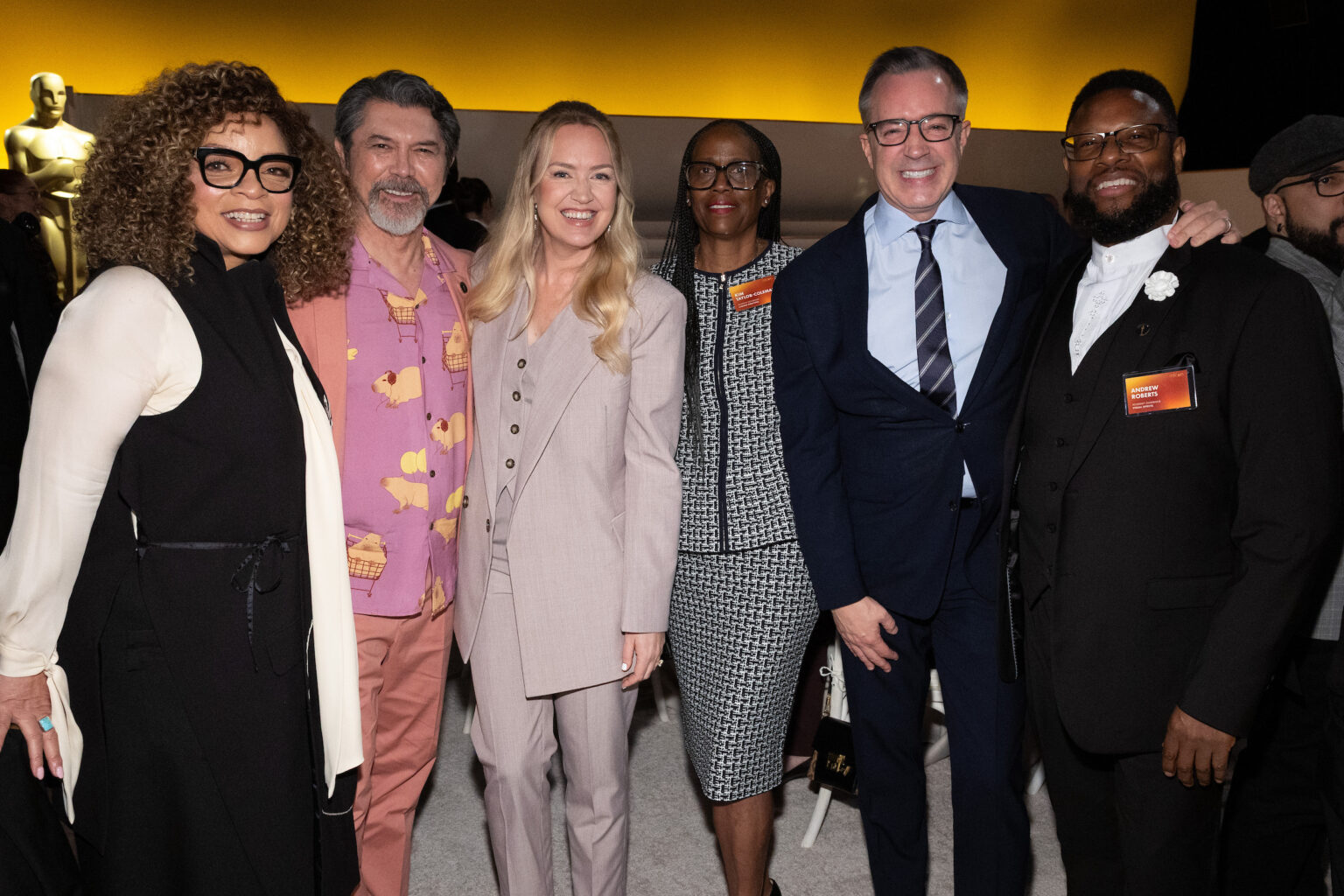 Ruth E. Carter, Lou Diamond Phillips, Academy President Lynette Howell Taylor, Kim Taylor-Coleman, Academy CEO Bill Kramer and Andrew Roberts at the Oscar Nominee Luncheon held in the International Ballroom at the Beverly Hilton on Tuesday, February 10, 2026.