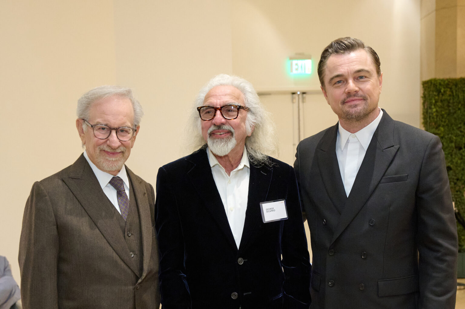 Steven Spielberg, George DiCaprio and Leonardo DiCaprio at the Oscar Nominee Luncheon held in the International Ballroom at the Beverly Hilton on Tuesday, February 10, 2026.