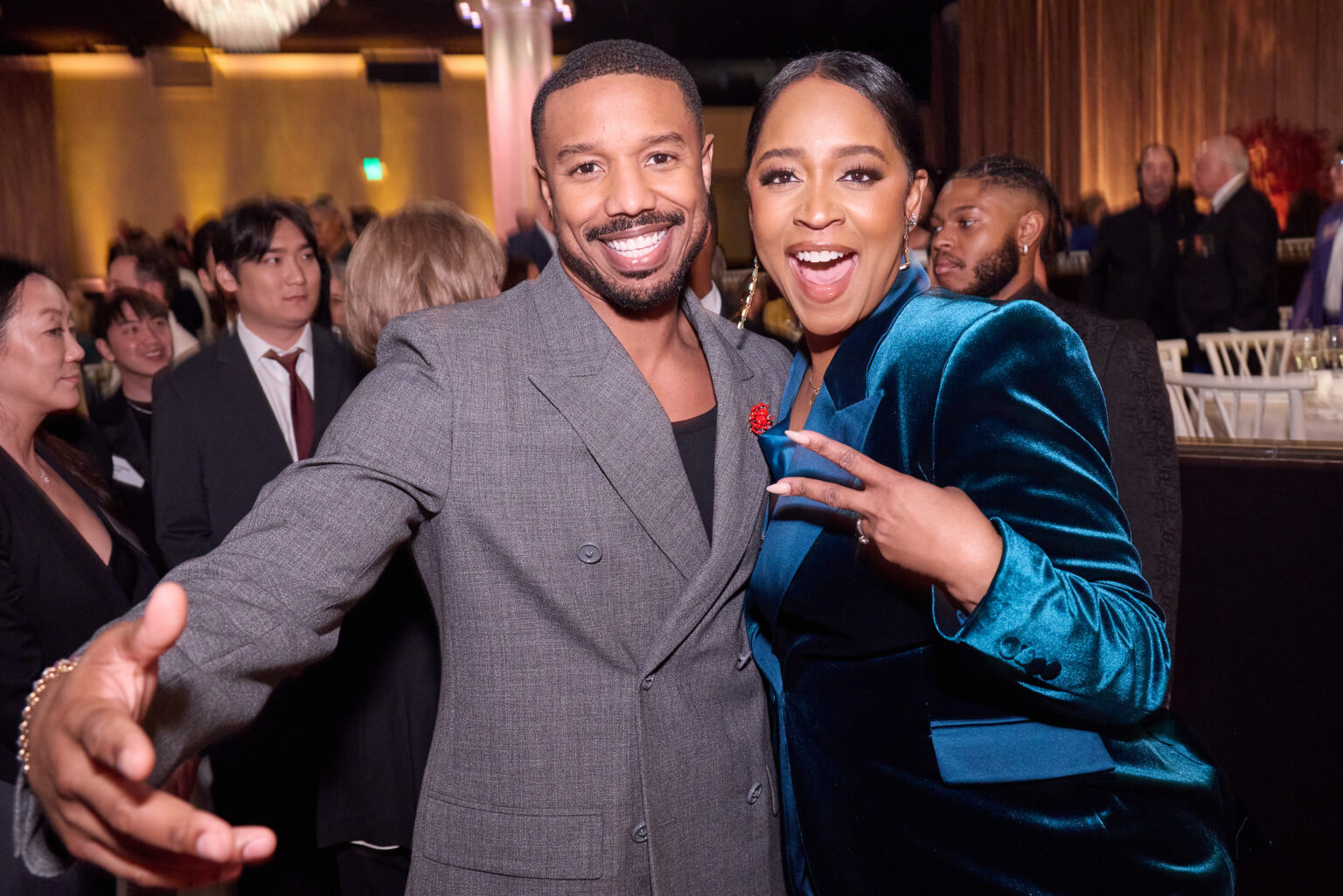 Michael B. Jordan and Shanika Terry at the Oscar Nominee Luncheon held in the International Ballroom at the Beverly Hilton on Tuesday, February 10, 2026.