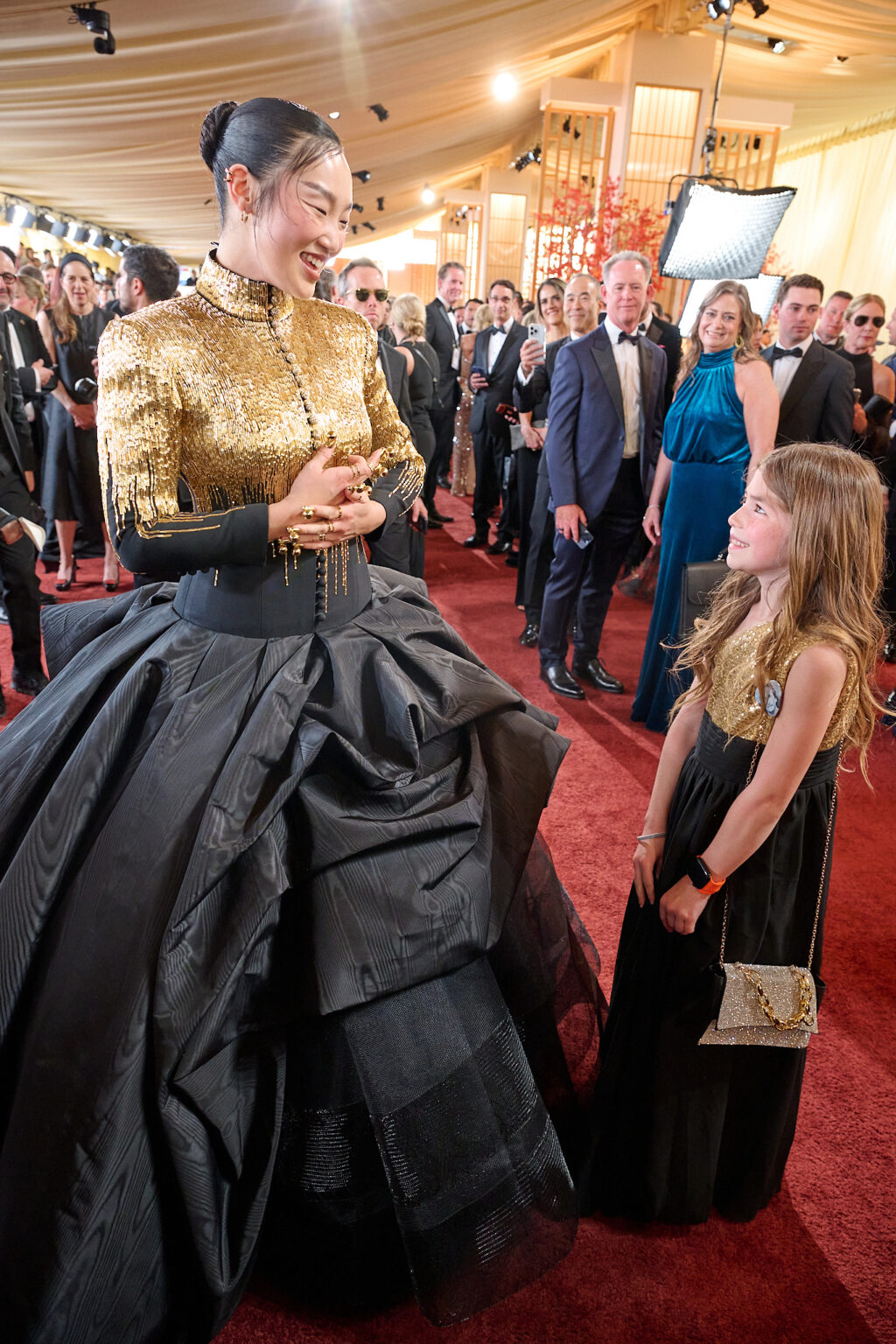 Audrey Nuna and guest arrive on the red carpet of the 98th Oscars® at the Dolby® Theatre at Ovation Hollywood on Sunday, March 15, 2026.