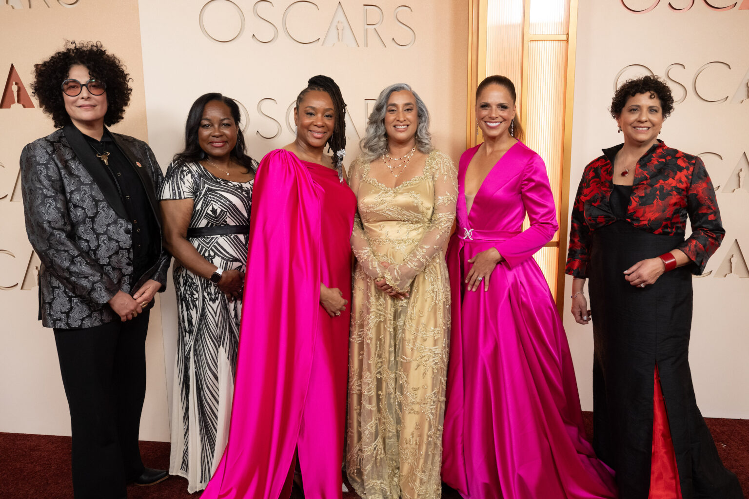 Amber Fares, Christalyn Hampton, Geeta Gandbhir, Soledad O'Brien, Rose Arce, and guest arrive on the red carpet of the 98th Oscars® at the Dolby® Theatre at Ovation Hollywood on Sunday, March 15, 2026.