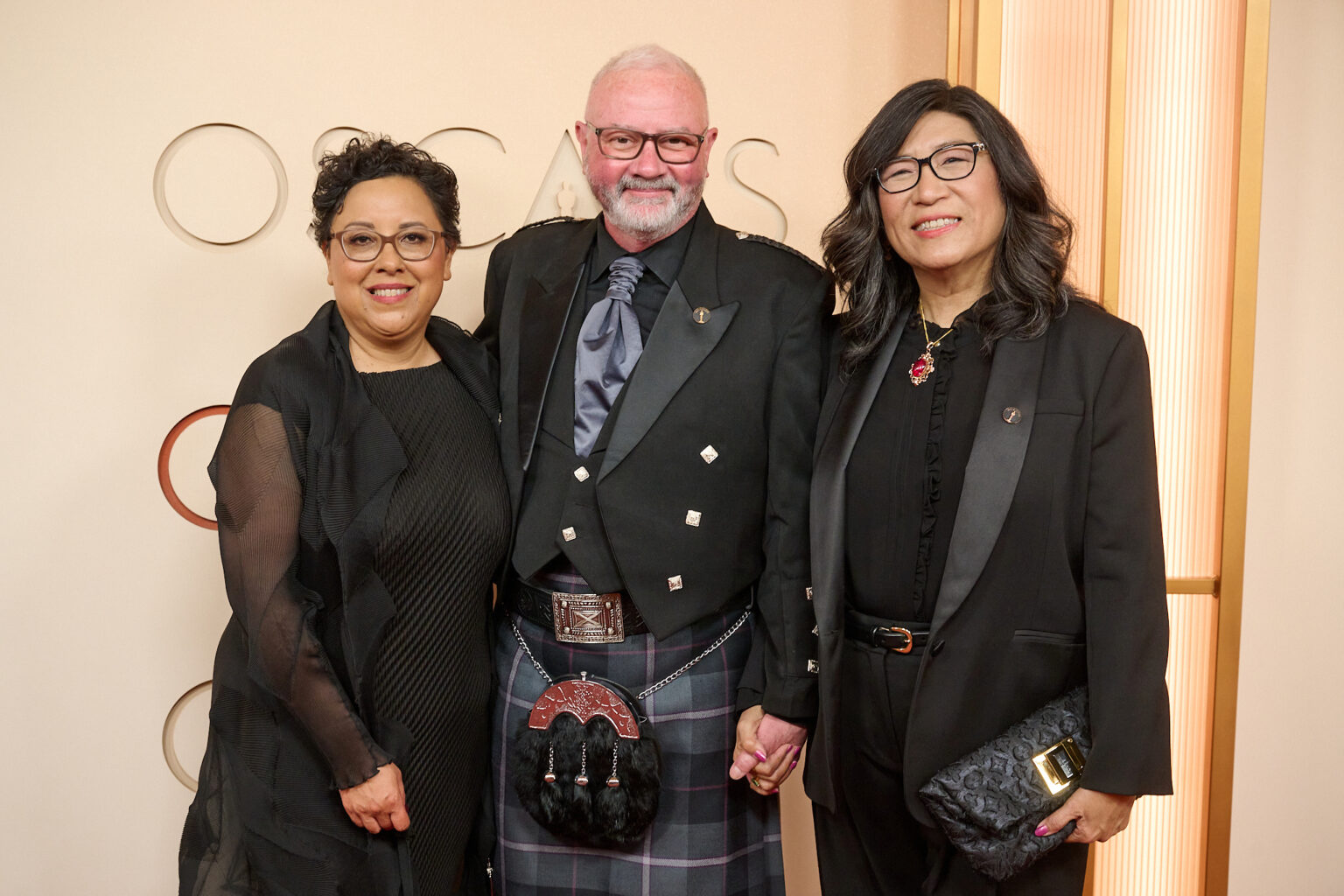 Carrie Lozano, Simon Kilmurry and Jean Tsien arrive on the red carpet of the 98th Oscars® at the Dolby® Theatre at Ovation Hollywood on Sunday, March 15, 2026.