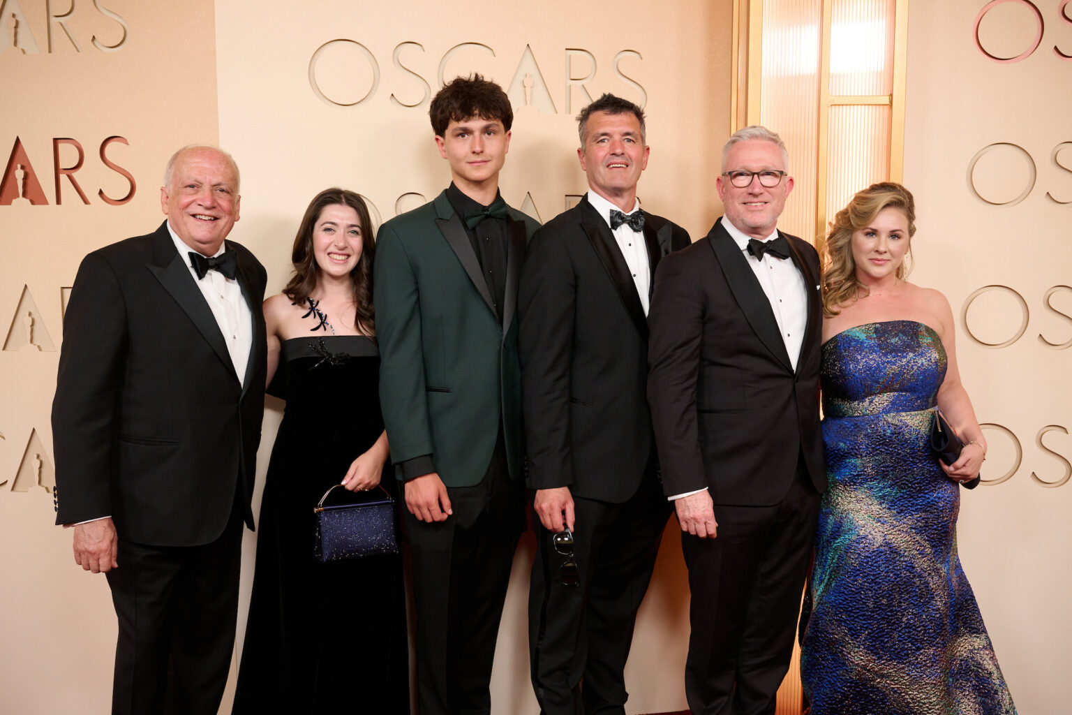 Joe Letteri (L), Eric Saindon (3rd from R), and Daniel Barrett (2nd from R) on the red carpet of the 98th Oscars® at the Dolby® Theatre at Ovation Hollywood on Sunday, March 15, 2026.